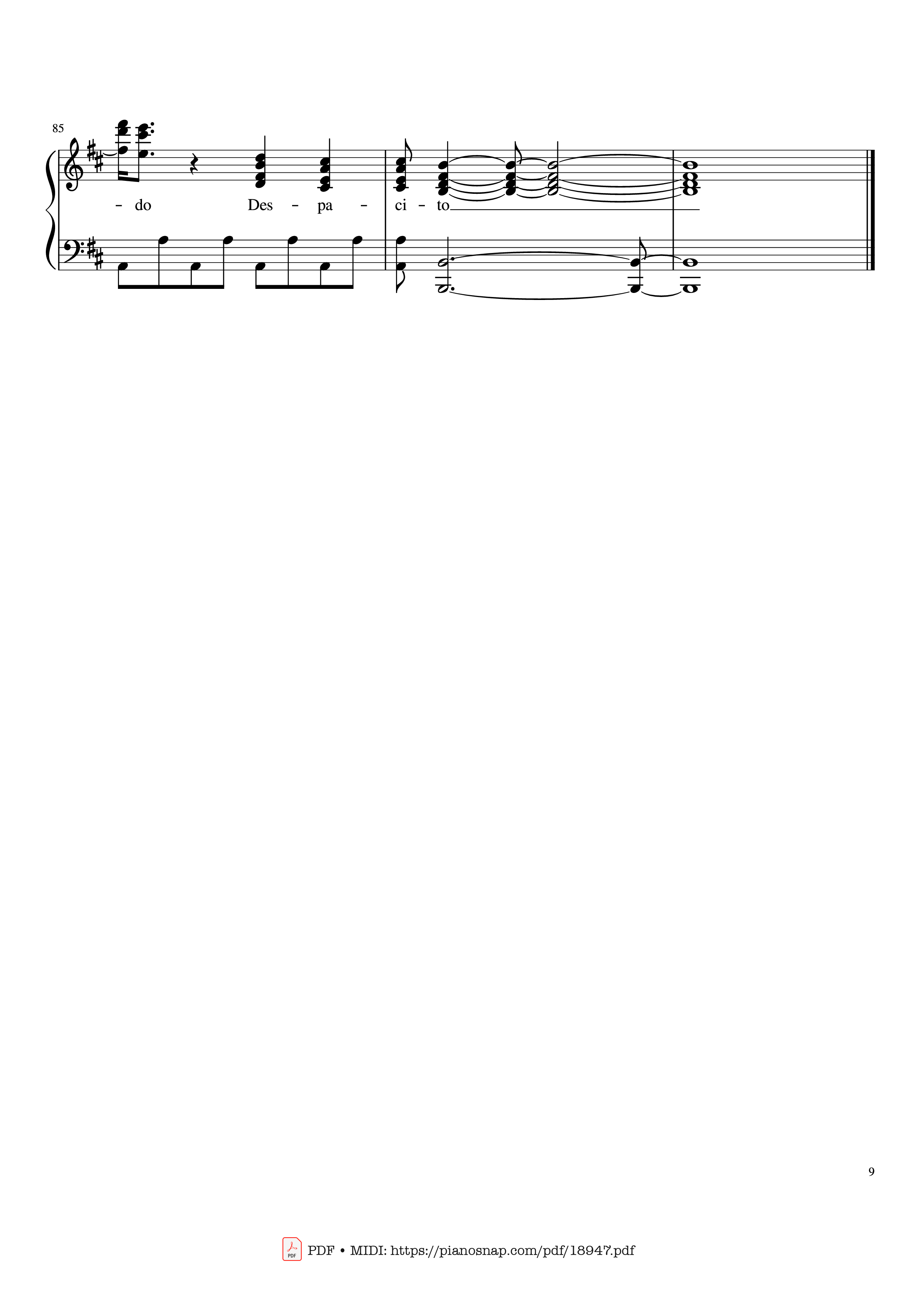 Page 9 of Sheet music PDF Piano Despacito Piano Sheet - Luis Fonsi ft. Daddy Yankee