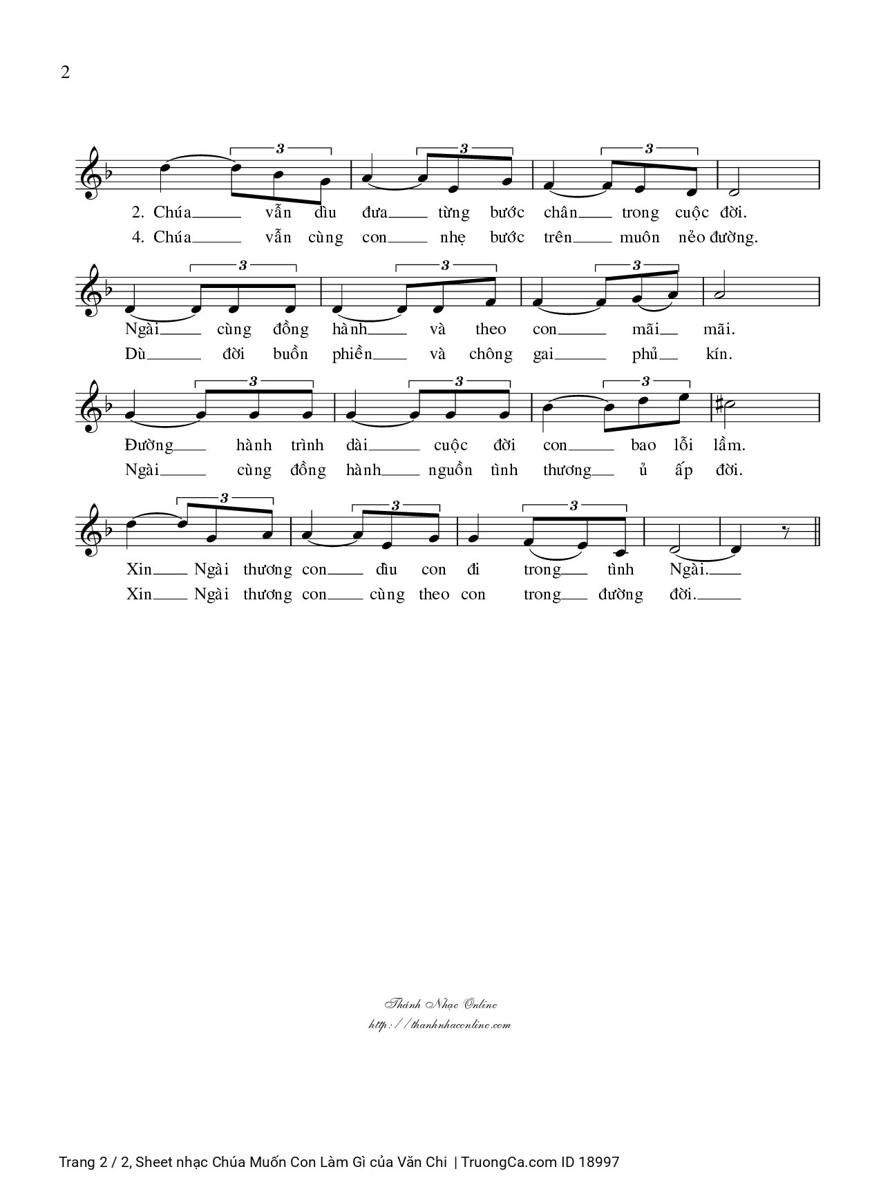Page 2 of Sheet music PDF Chúa Muốn Con Làm Gì - Văn Chi