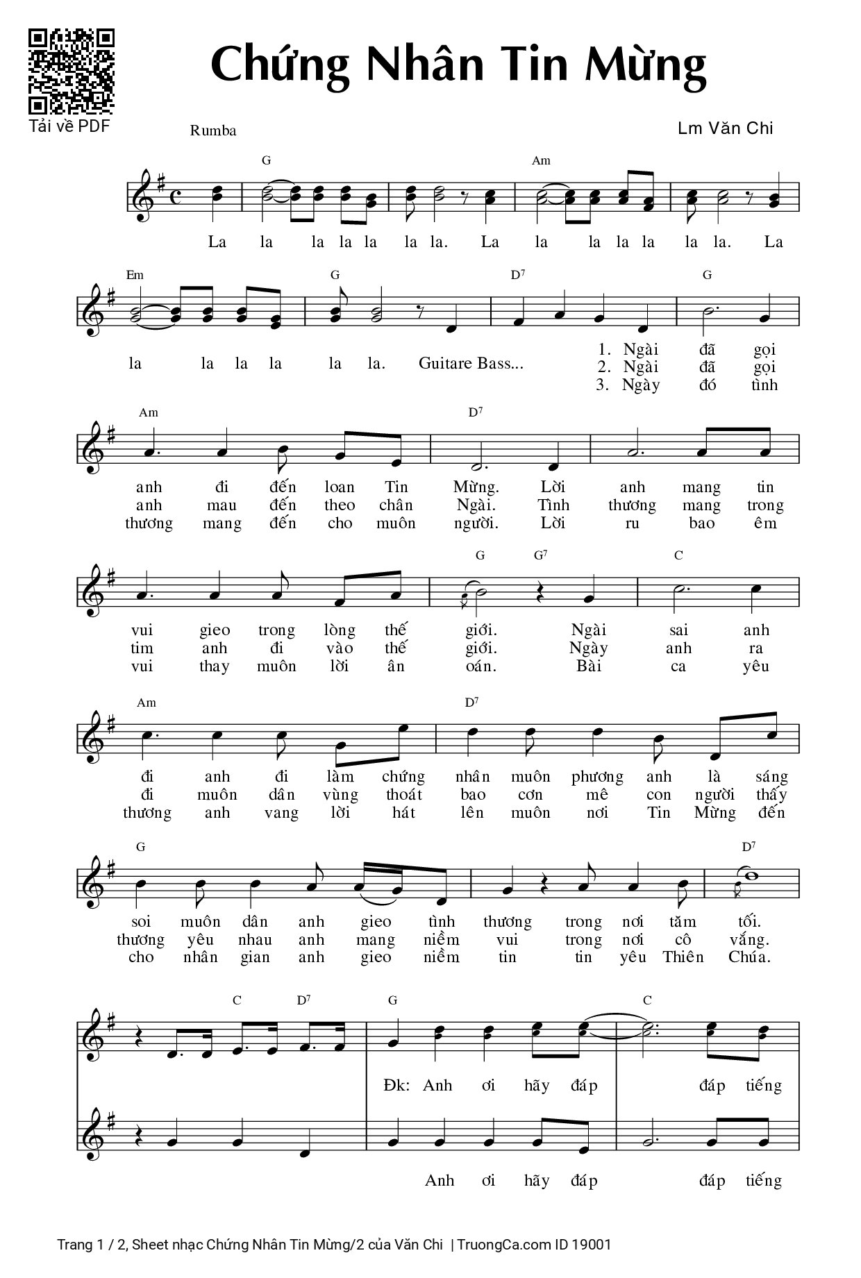 Sheet PDF of Chứng Nhân Tin Mừng/2