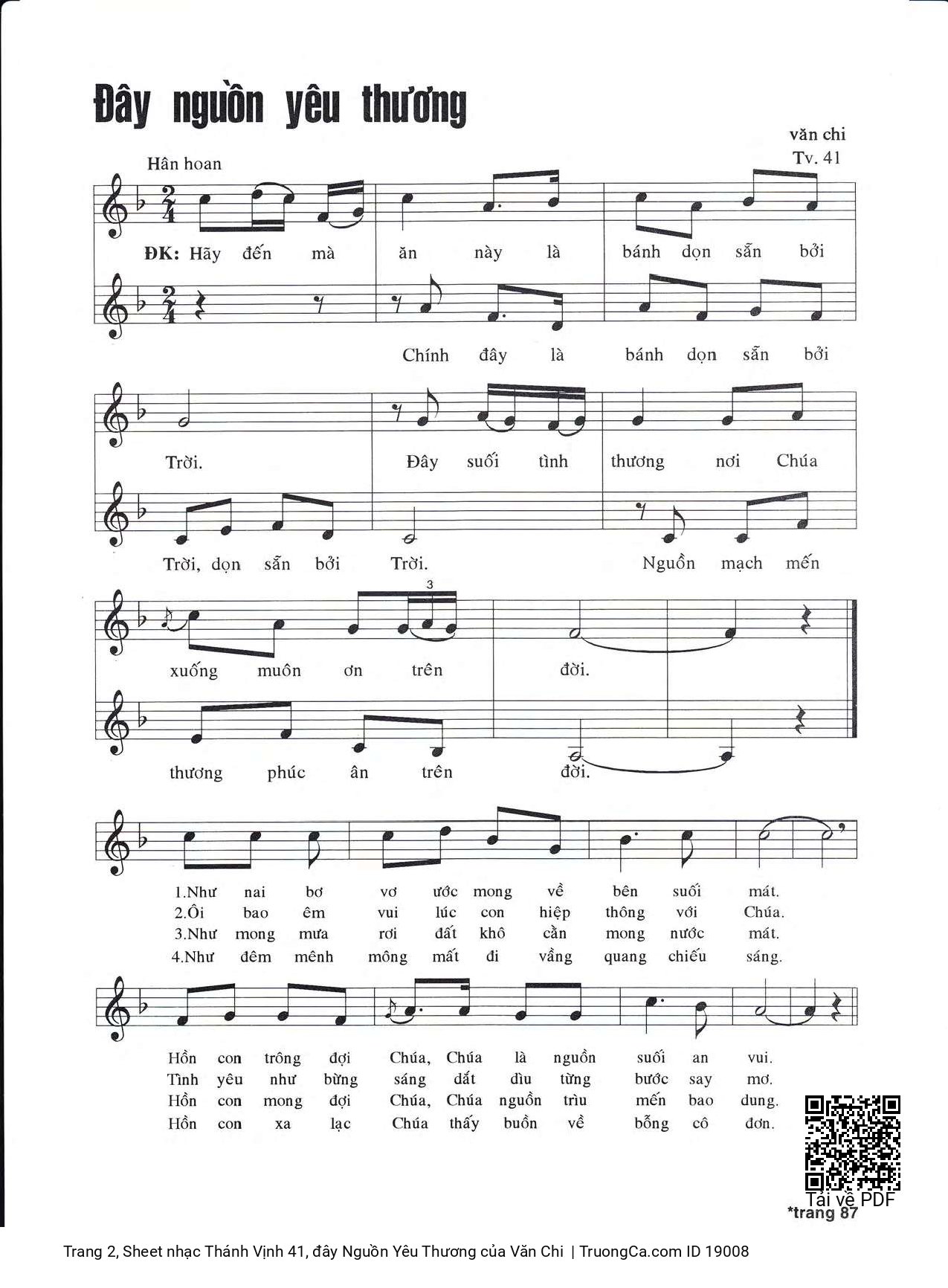 Page 2 of Sheet music PDF Thánh Vịnh 41, đây Nguồn Yêu Thương - Văn Chi