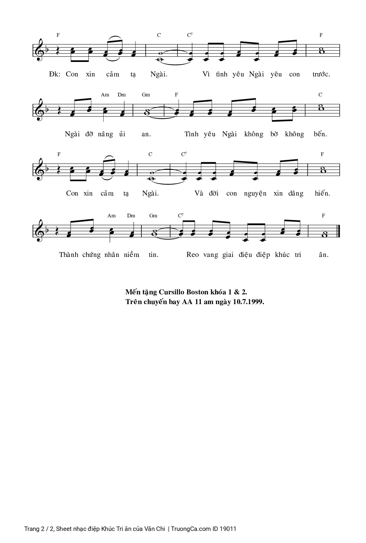 Page 2 of Sheet music PDF điệp Khúc Tri ân - Văn Chi