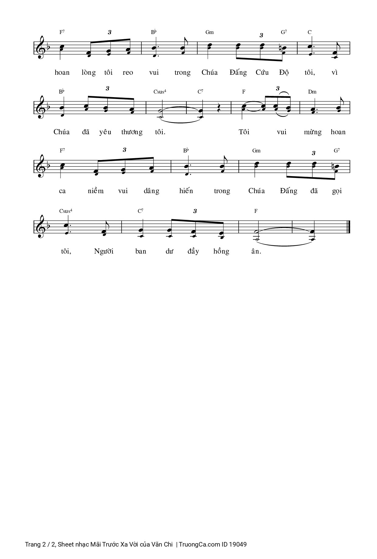 Page 2 of Sheet music PDF Mãi Trước Xa Vời - Văn Chi