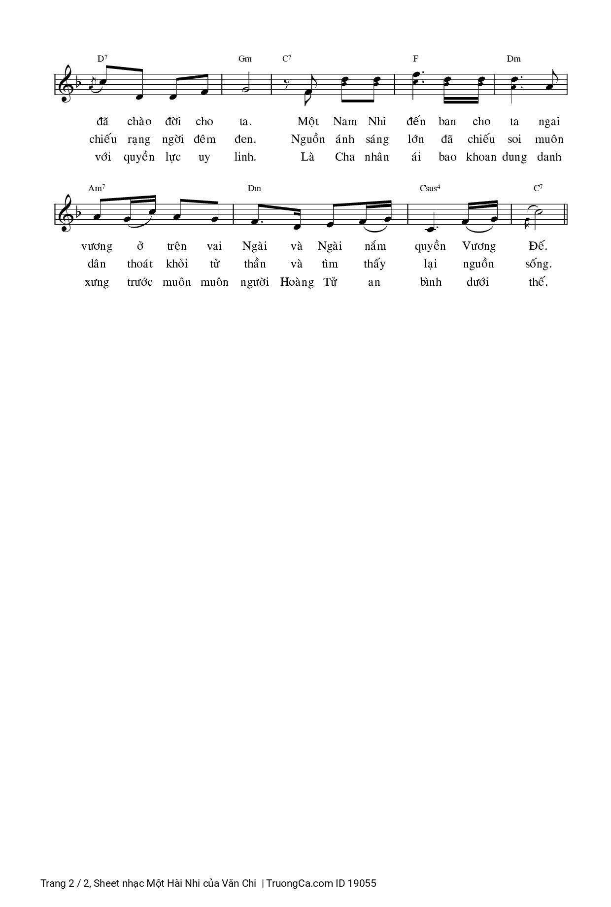 Page 2 of Sheet music PDF Một Hài Nhi - Văn Chi