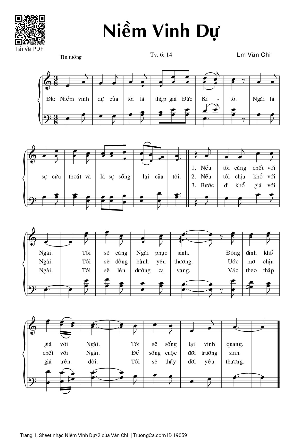 Sheet PDF of Niềm Vinh Dự/2