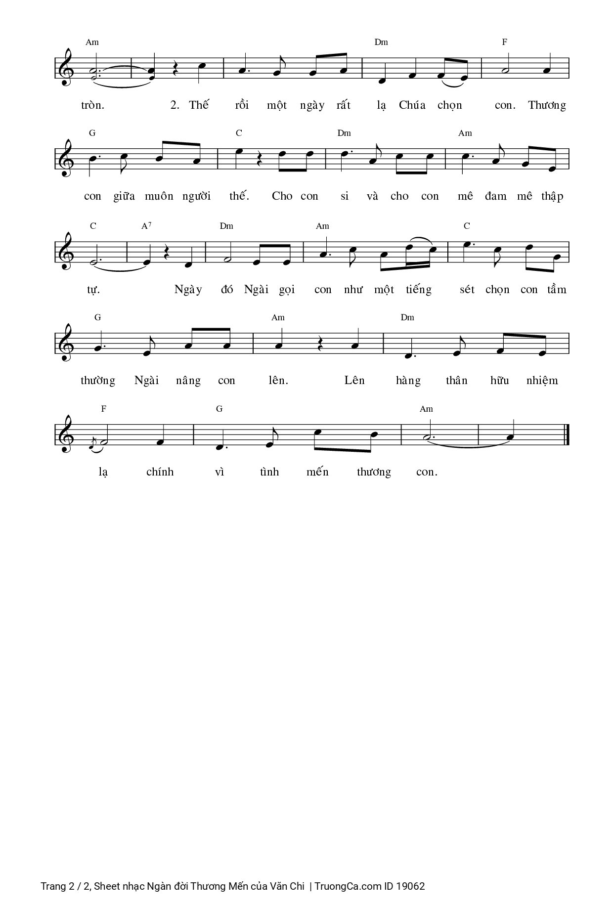 Page 2 of Sheet music PDF Ngàn đời Thương Mến - Văn Chi