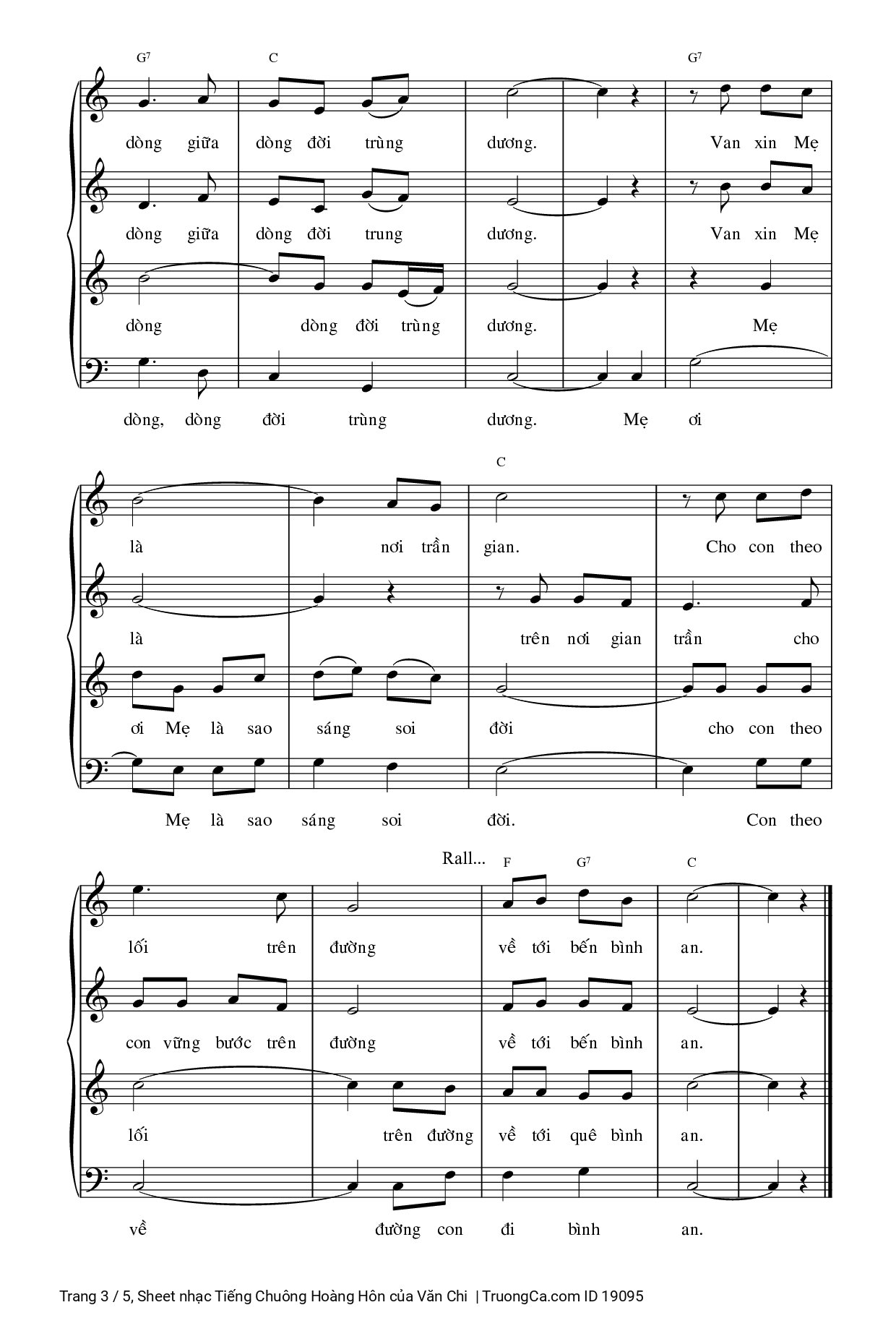 Page 3 of Sheet music PDF Tiếng Chuông Hoàng Hôn - Văn Chi