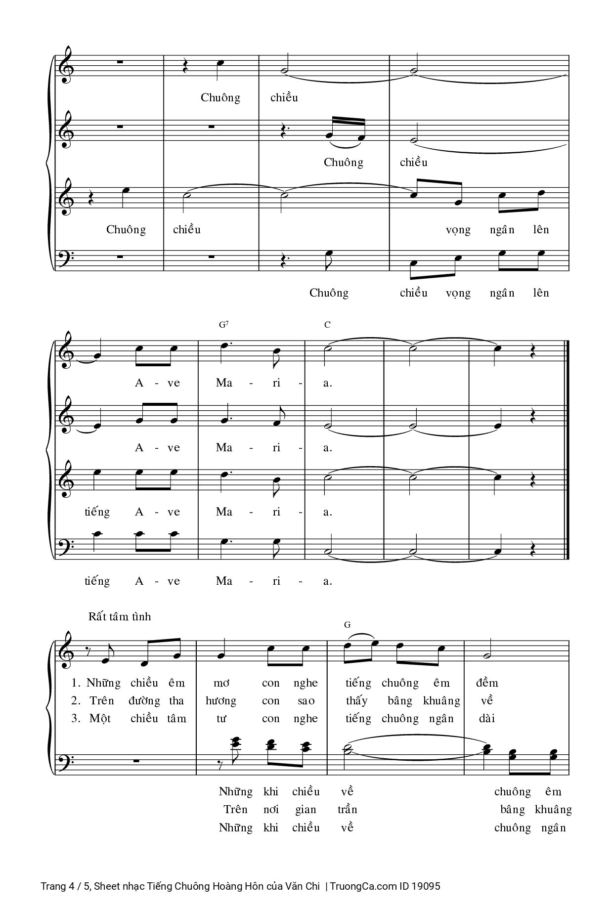 Page 4 of Sheet music PDF Tiếng Chuông Hoàng Hôn - Văn Chi
