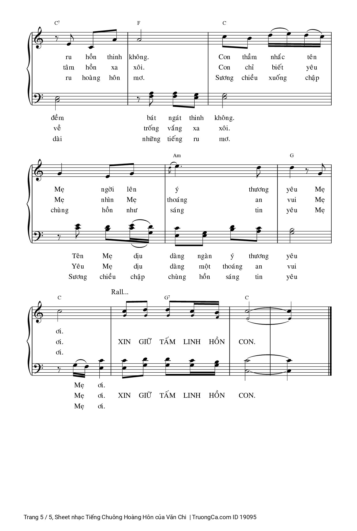 Page 5 of Sheet music PDF Tiếng Chuông Hoàng Hôn - Văn Chi