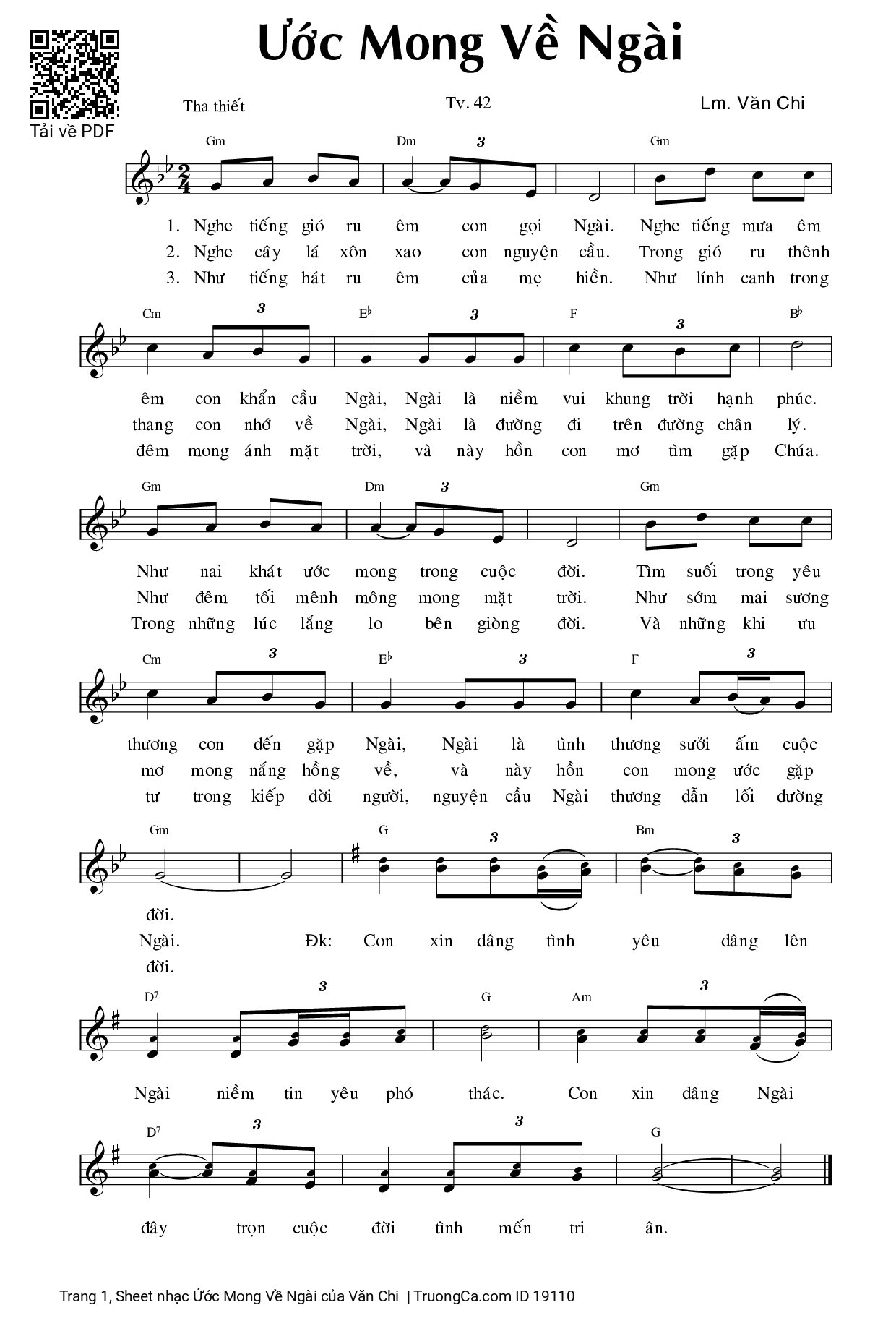 Sheet PDF of Ứớc Mong Về Ngài