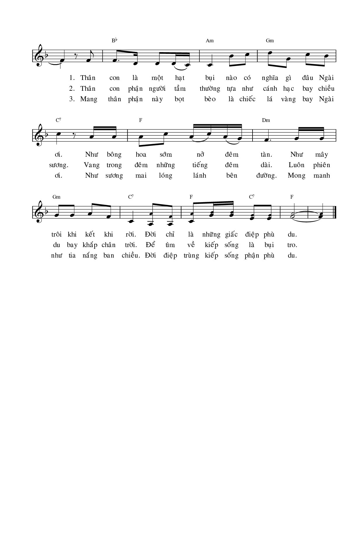 Page 2 of Sheet music PDF Về Với Cát Bụi - Văn Chi