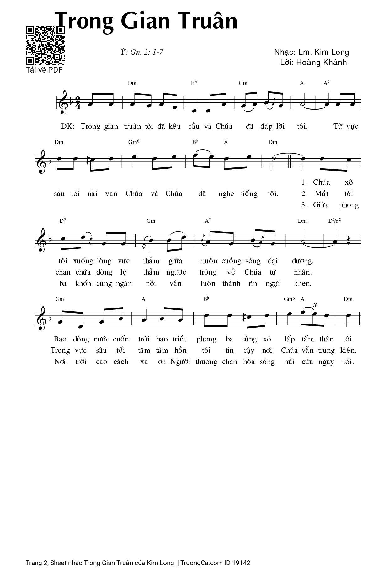 Trong gian truân tôi đã kêu cầu và Chúa đã đáp lời tôi, Trang 2