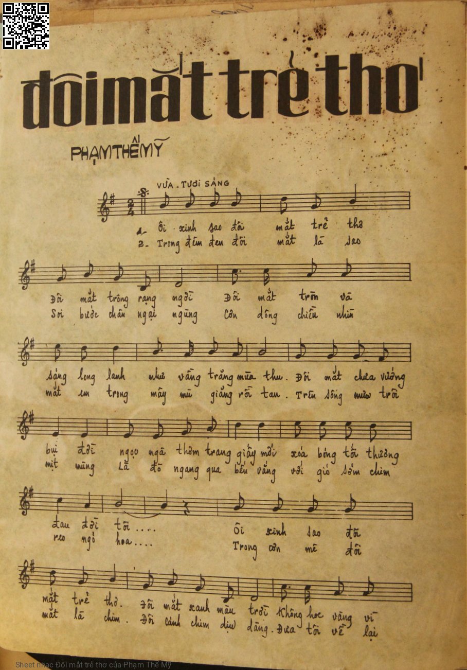 Page 2 of Sheet music PDF Đôi mắt trẻ thơ - Phạm Thế Mỹ