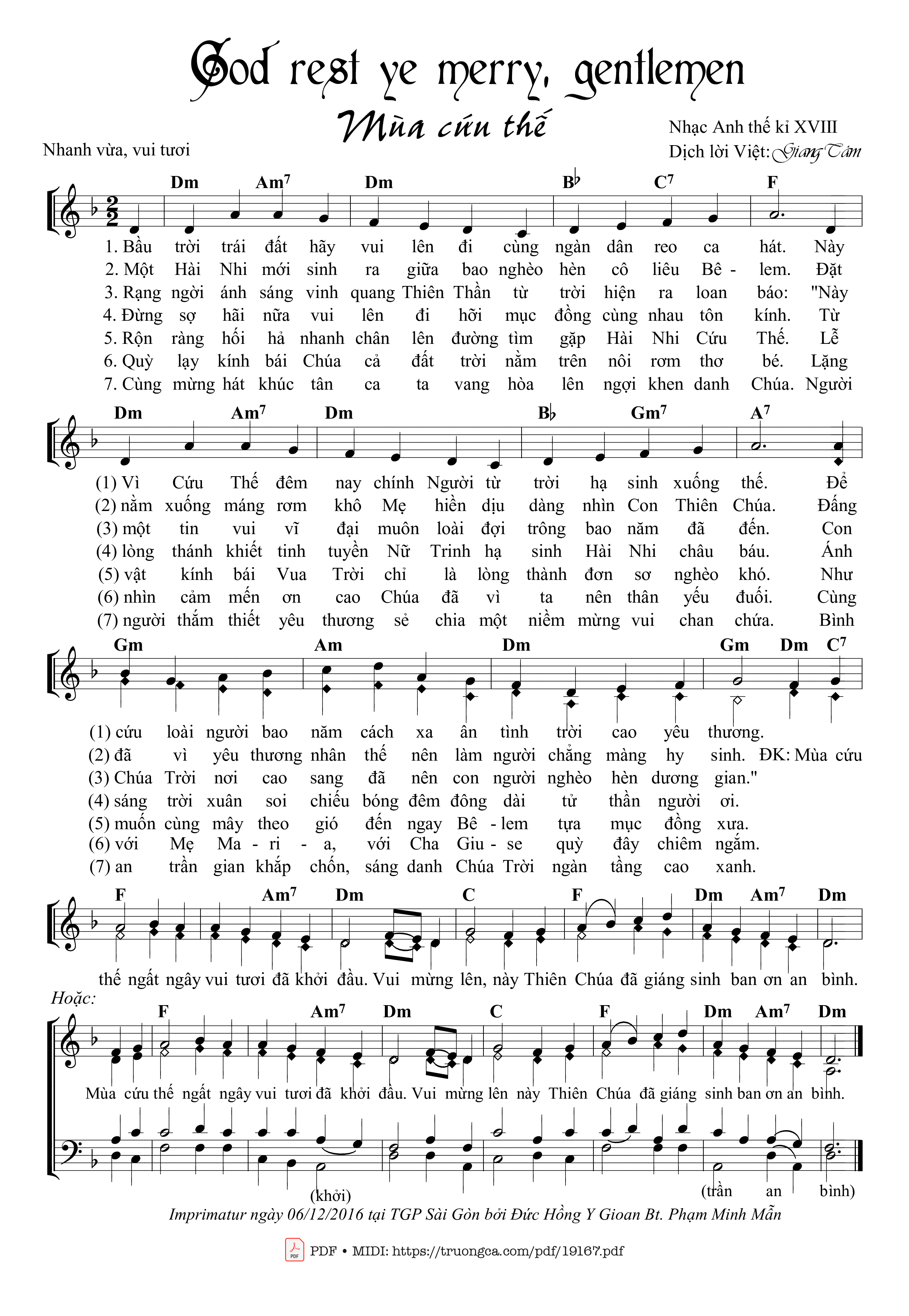 Sheet PDF of Mùa Cứu Thế