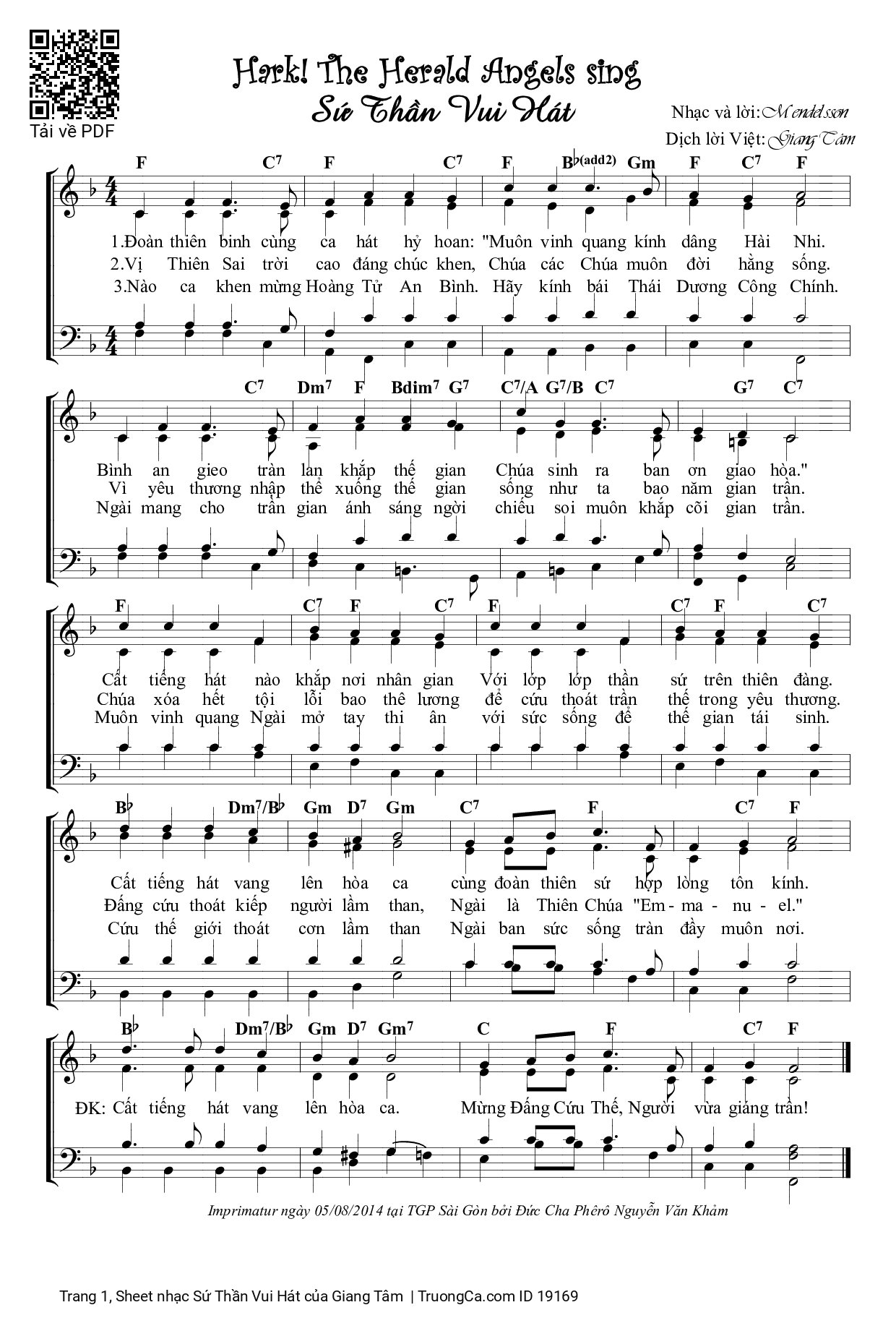 Sheet PDF of Sứ Thần Vui Hát