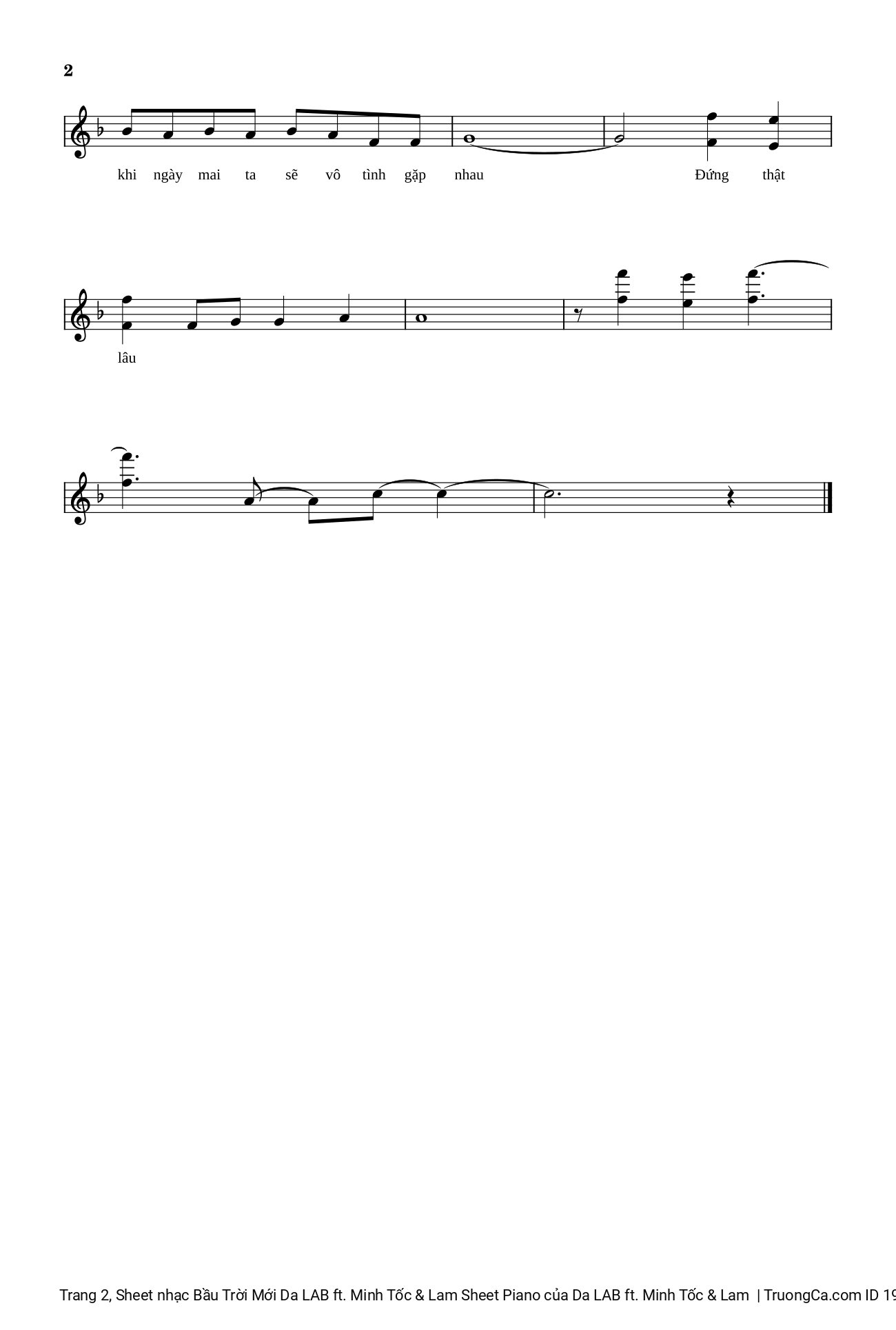 Page 2 of Sheet music PDF Bầu Trời Mới - Da LAB