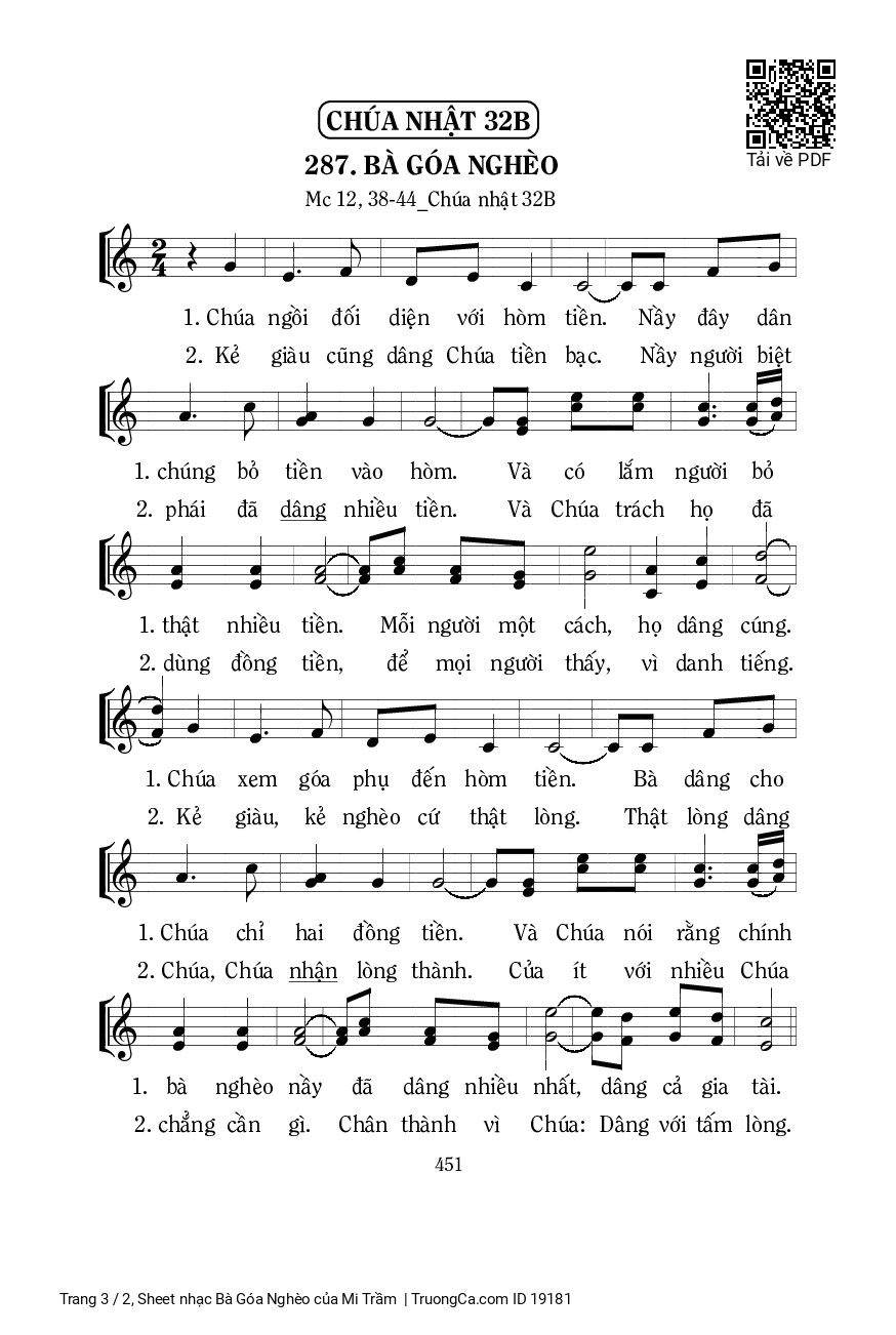 Chúa ngồi đối diện với hòm tiền Nầy đây dân chúng bỏ tiền vào hòm, Trang 3