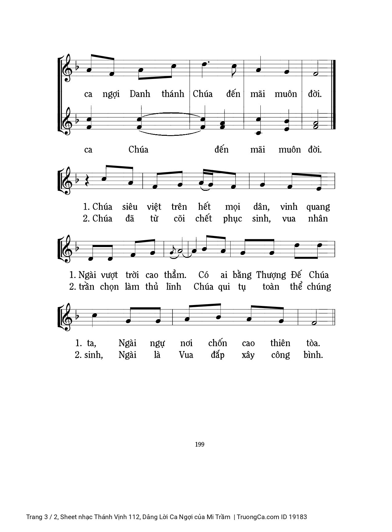 Page 3 of Sheet music PDF Thánh Vịnh 112, Dâng Lời Ca Ngợi - Mi Trầm