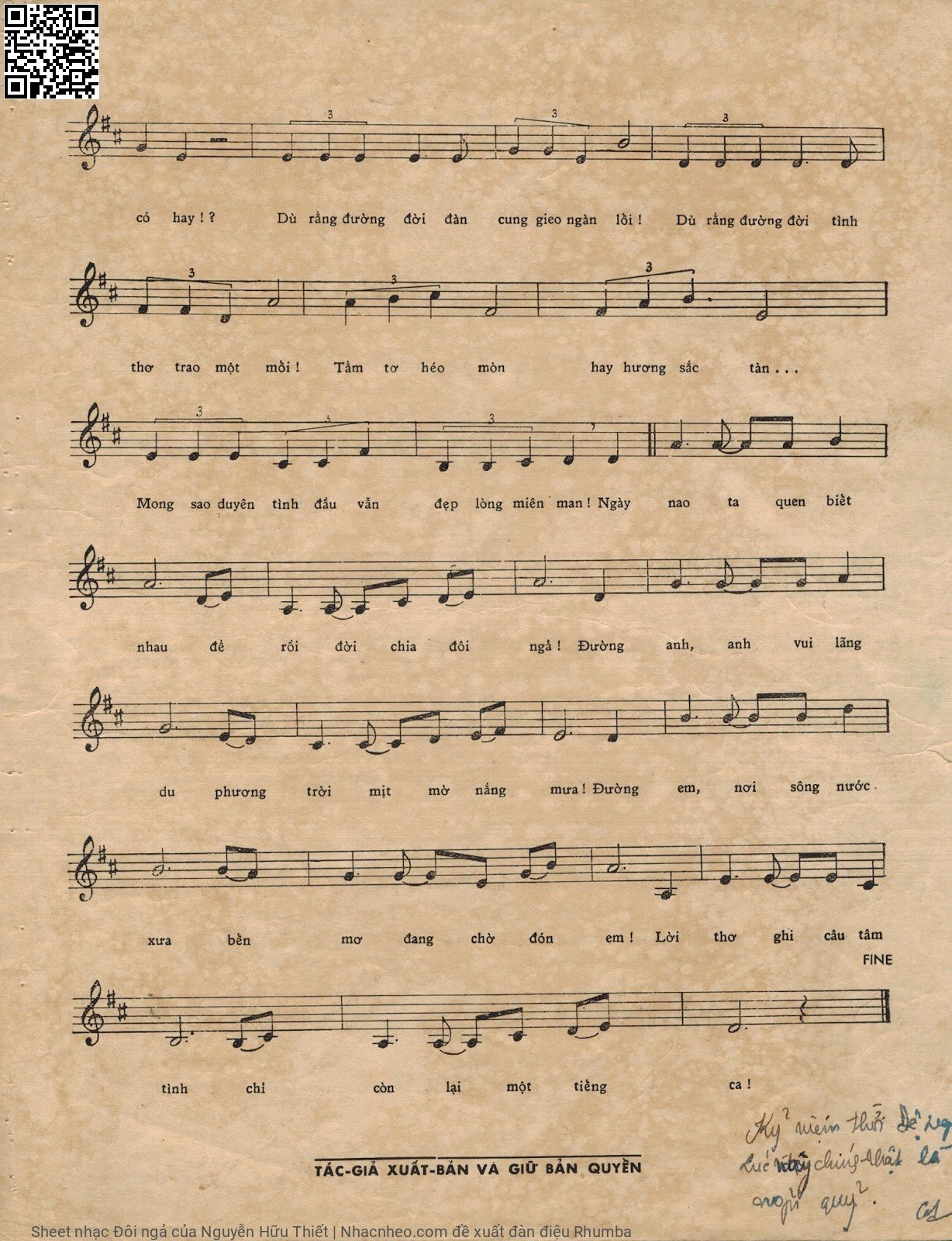 Page 3 of Sheet music PDF Đôi ngả - Nguyễn Hữu Thiết