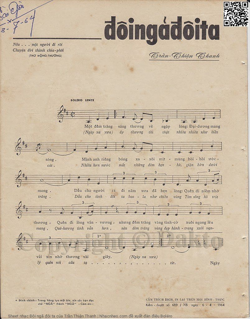Page 2 of Sheet music PDF Đôi ngã đôi ta - Trần Thiện Thanh