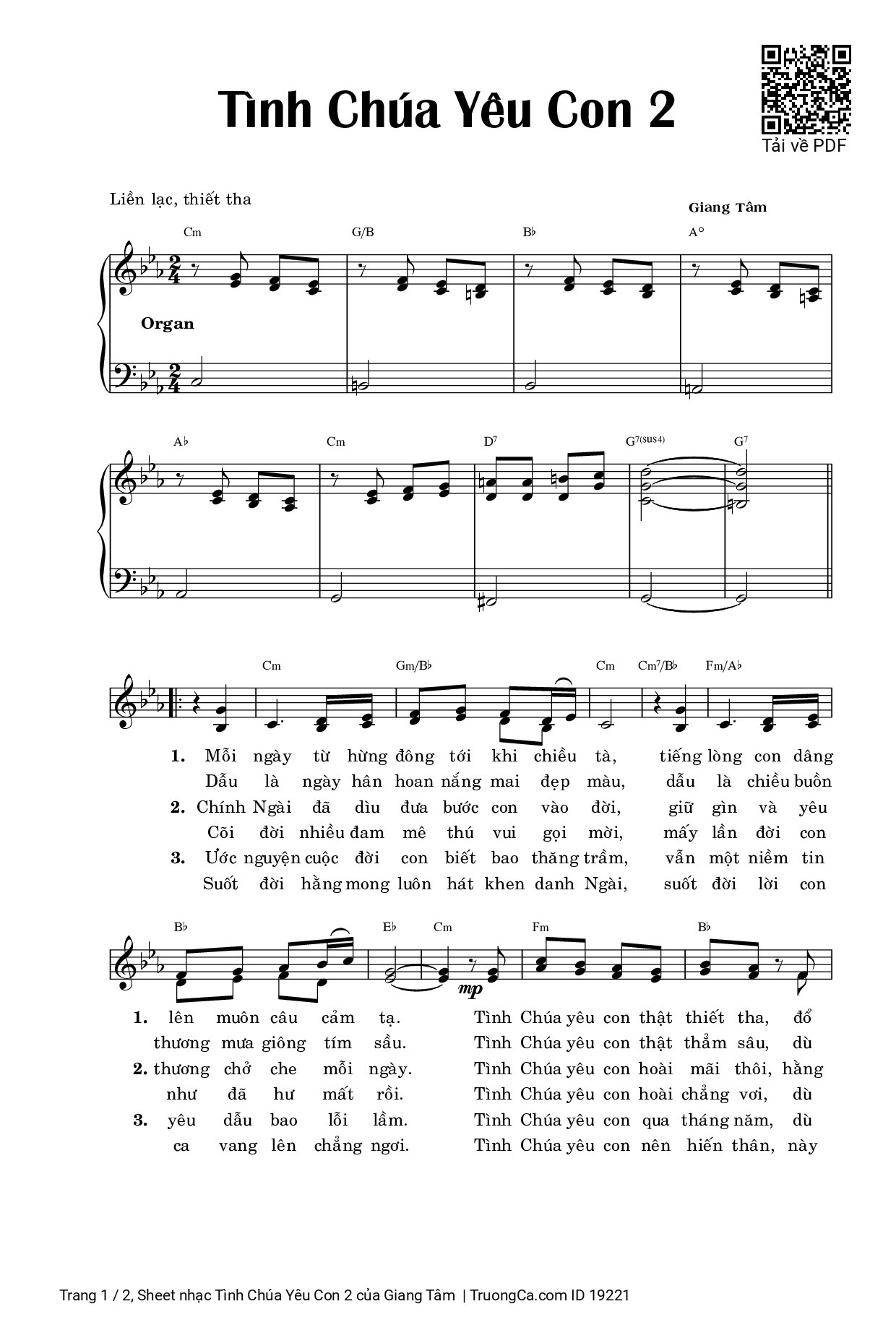 Sheet PDF of Tình Chúa Yêu Con 2