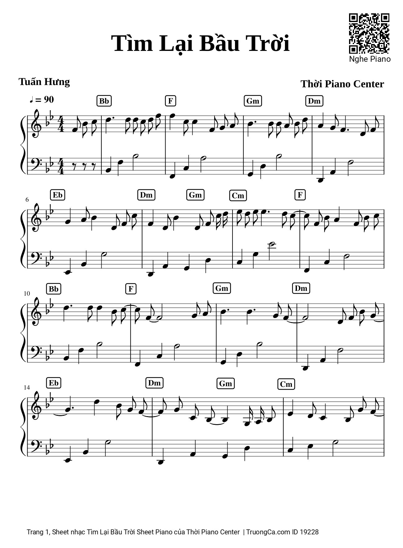 Sheet PDF of Tìm Lại Bầu Trời Sheet Piano