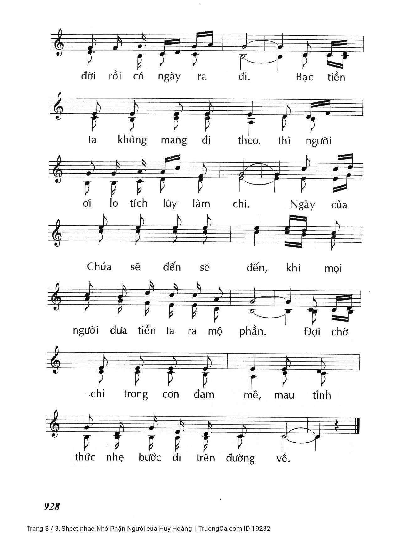 Một ngày mai con sẽ ra đi xa cuộc đời xa lìa muôn người, Trang 3