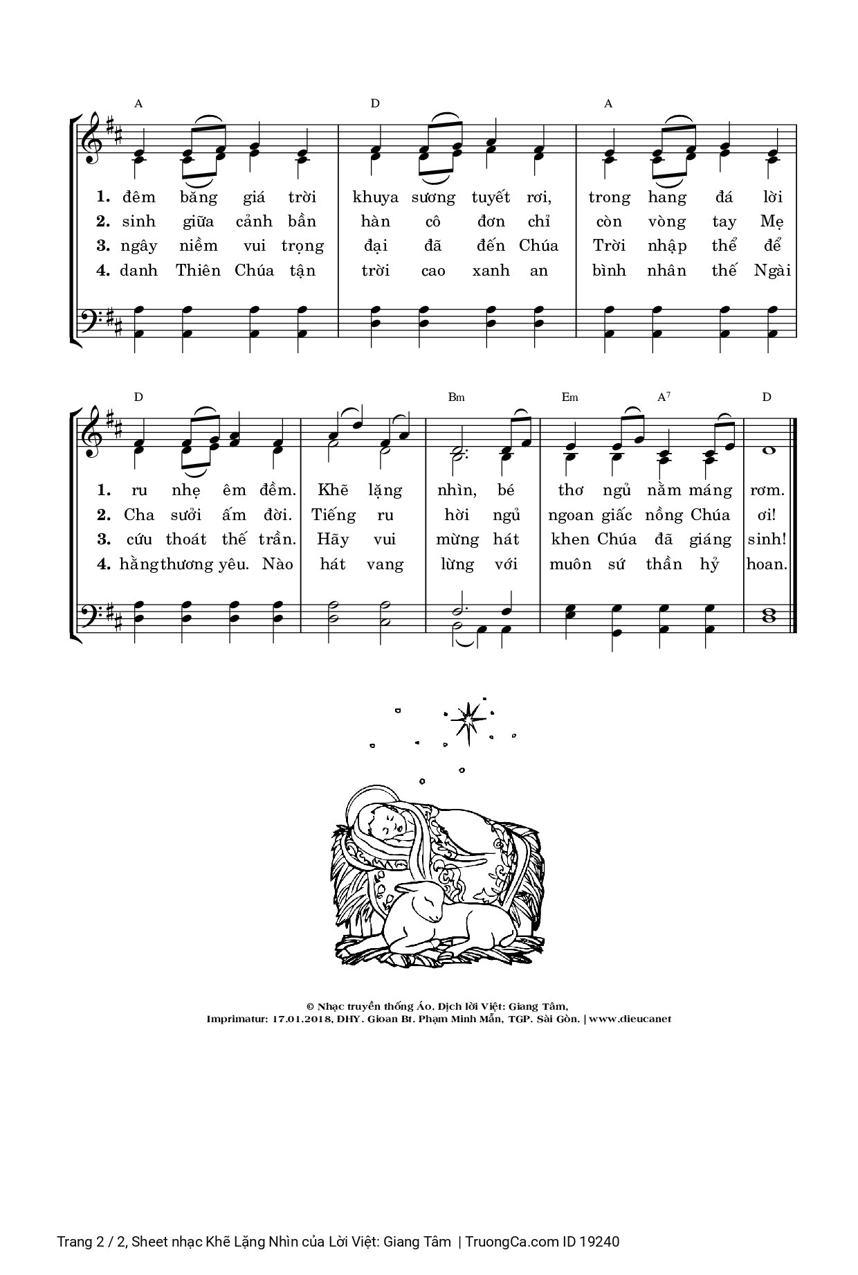 Page 2 of Sheet music PDF Khẽ Lặng Nhìn - Giang Tâm