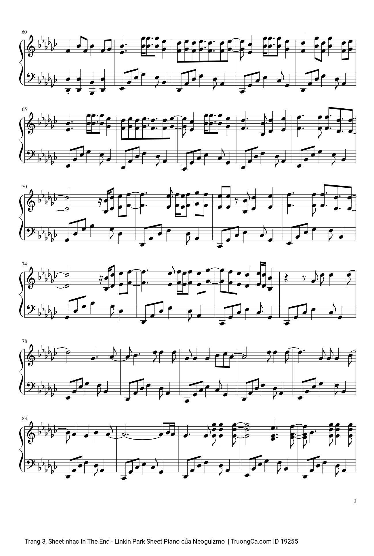 Page 3 of Sheet music PDF In The End Sheet Piano - Neoguizmo