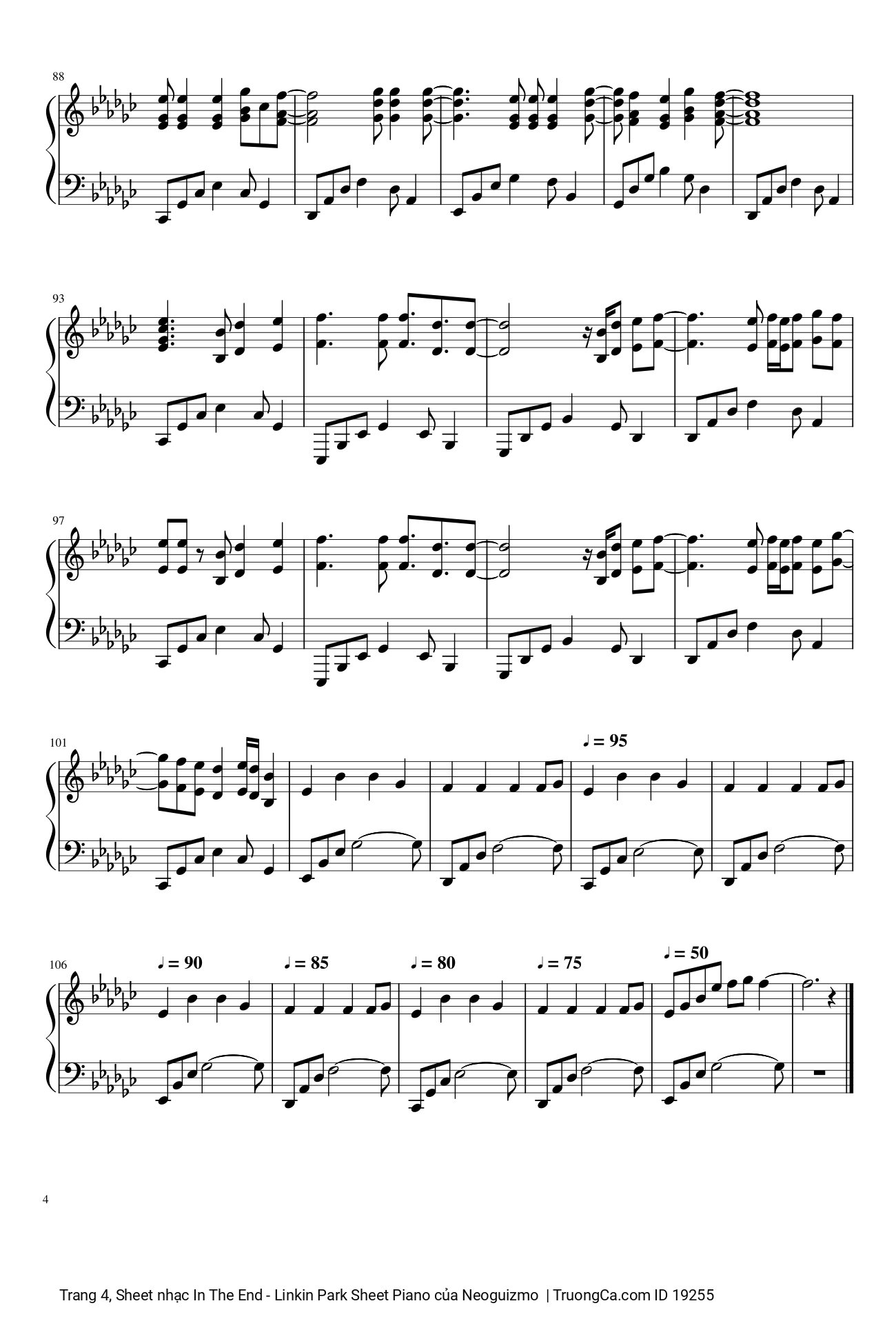 Page 4 of Sheet music PDF In The End Sheet Piano - Neoguizmo