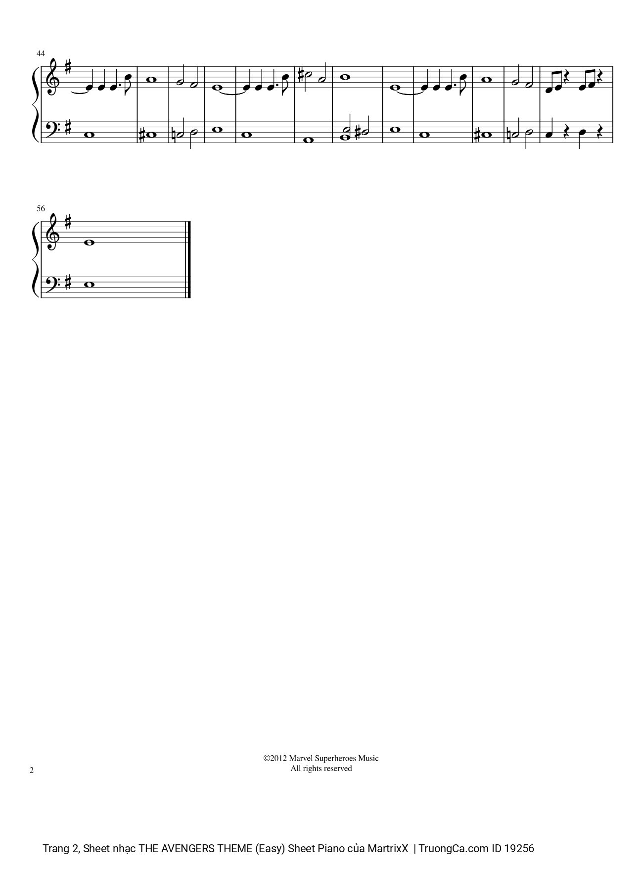 Page 2 of Sheet music PDF The Avengers theme (Easy) Sheet Piano - MartrixX