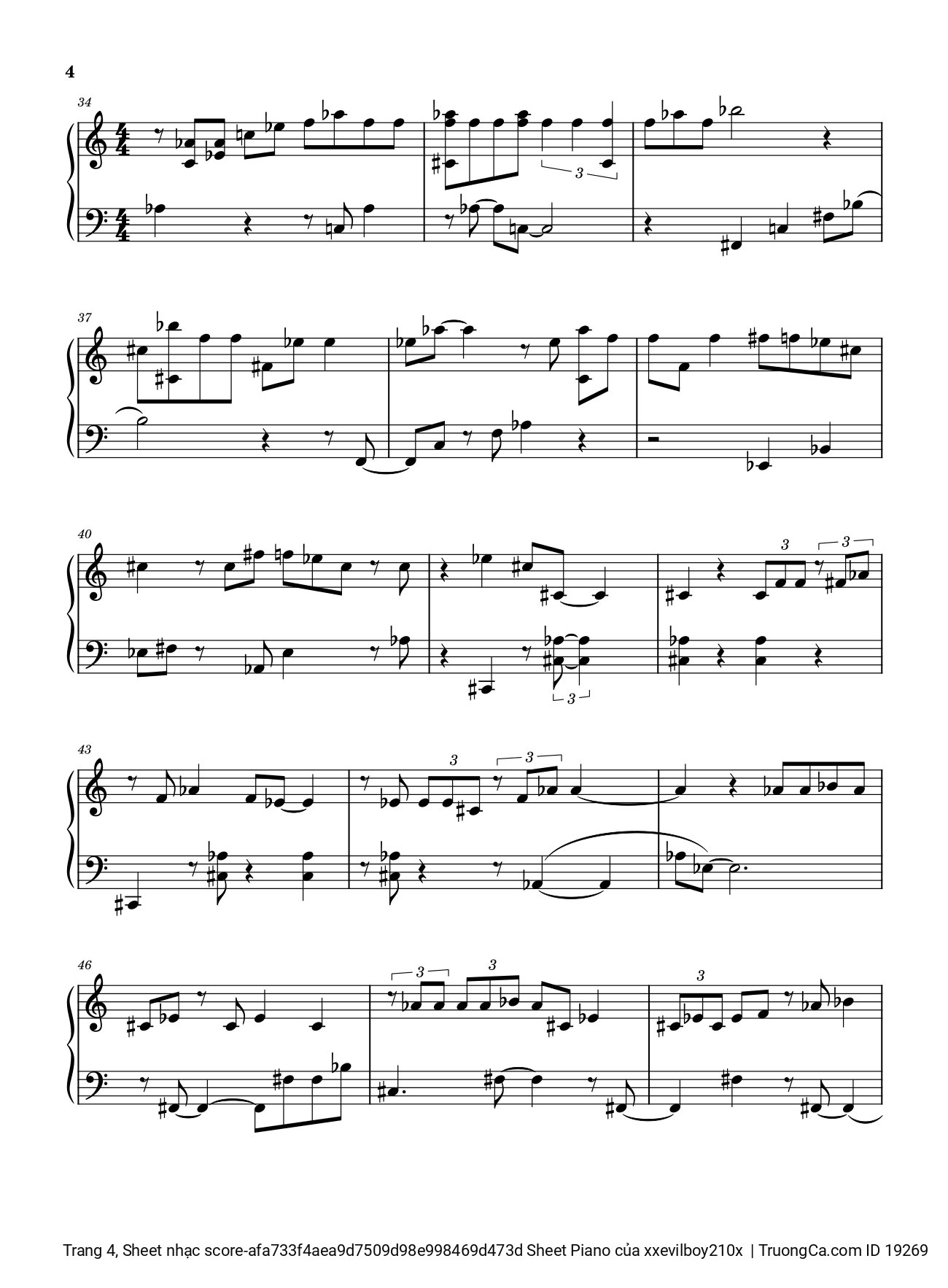 Page 4 of Sheet music PDF Hào Quang Sheet Piano - Xxevilboy210x