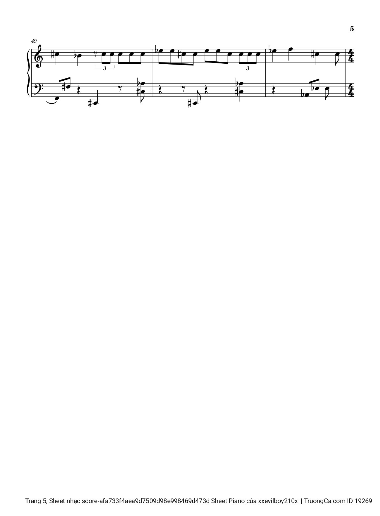 Page 5 of Sheet music PDF Hào Quang Sheet Piano - Xxevilboy210x