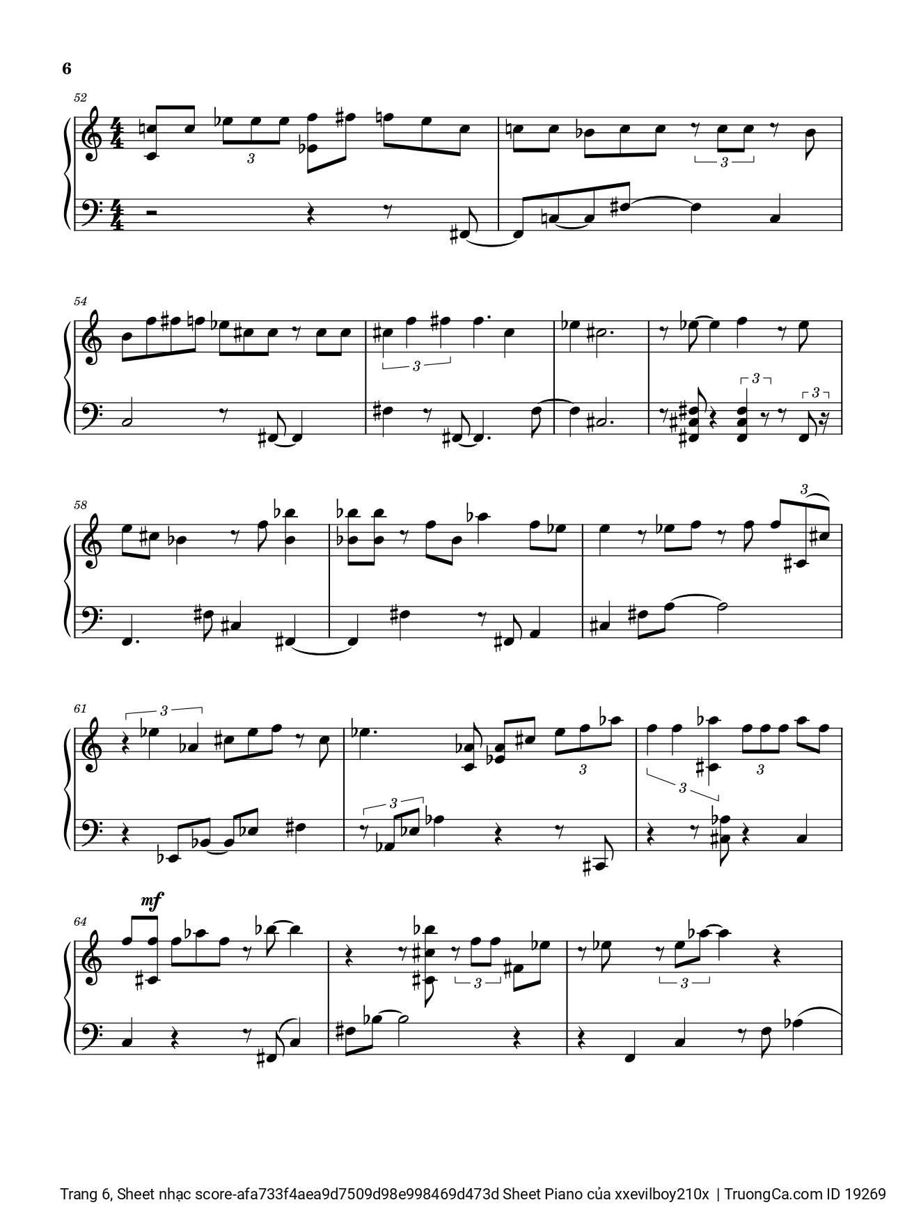 Page 6 of Sheet music PDF Hào Quang Sheet Piano - Xxevilboy210x