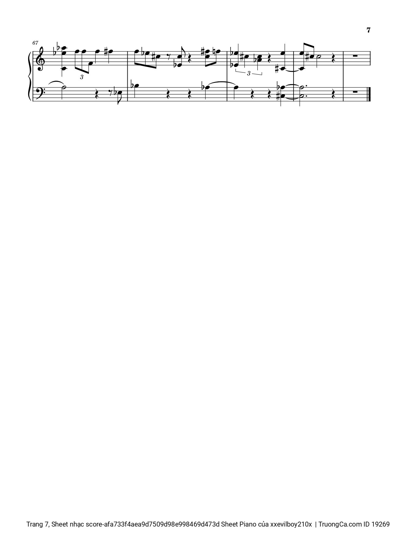 Page 7 of Sheet music PDF Hào Quang Sheet Piano - Xxevilboy210x