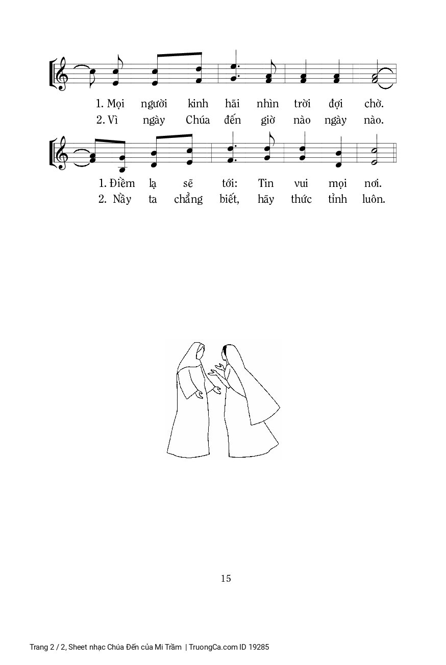 Page 2 of Sheet music PDF Chúa Đến - Mi Trầm