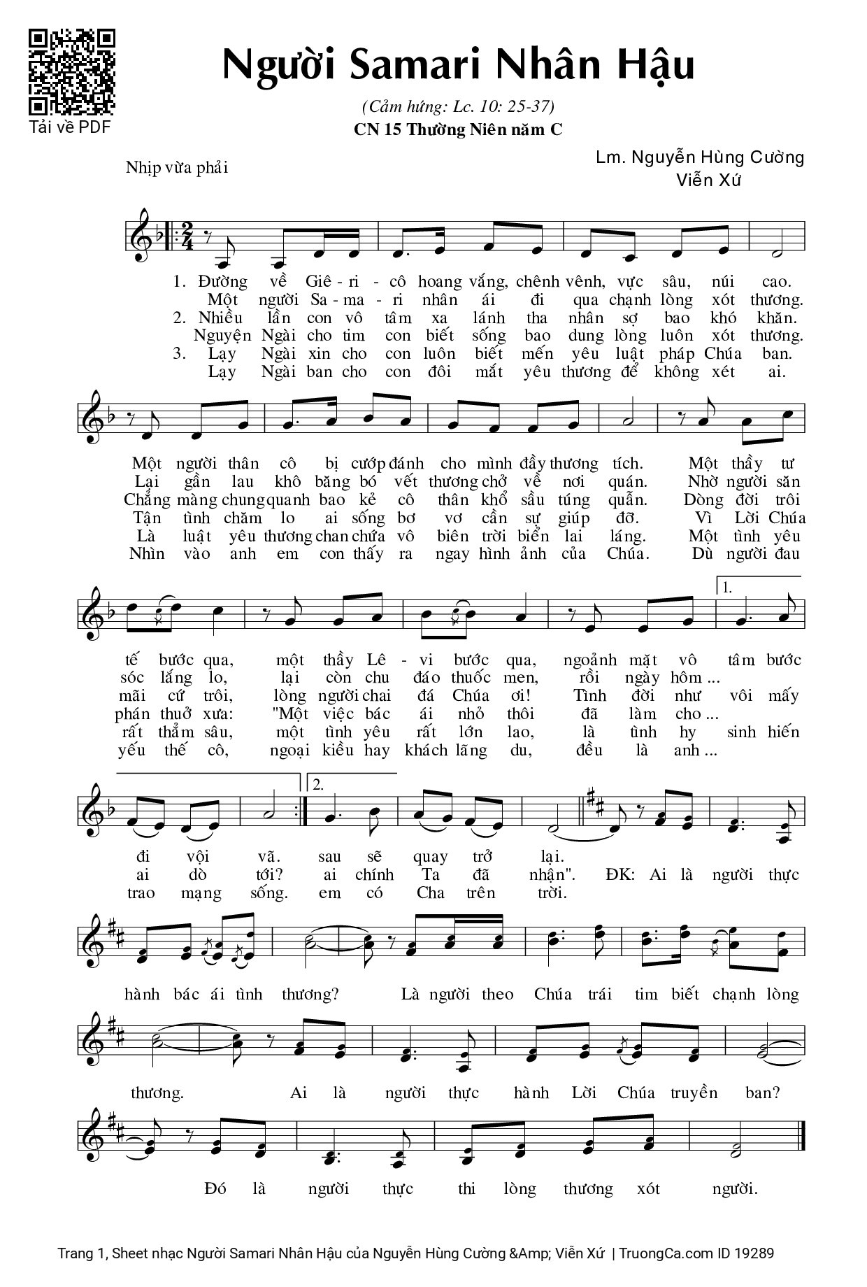 Sheet PDF of Người Samari Nhân Hậu
