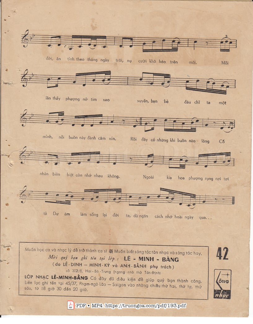Page 3 of Sheet music PDF Ba tháng tạ từ - Thanh Sơn
