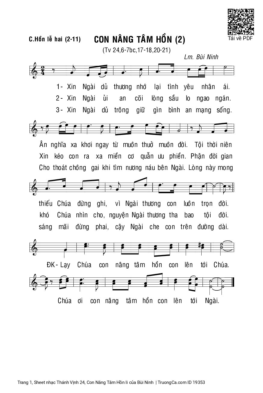 Sheet PDF of Thánh Vịnh 24, Con Nâng Tâm Hồn Ii