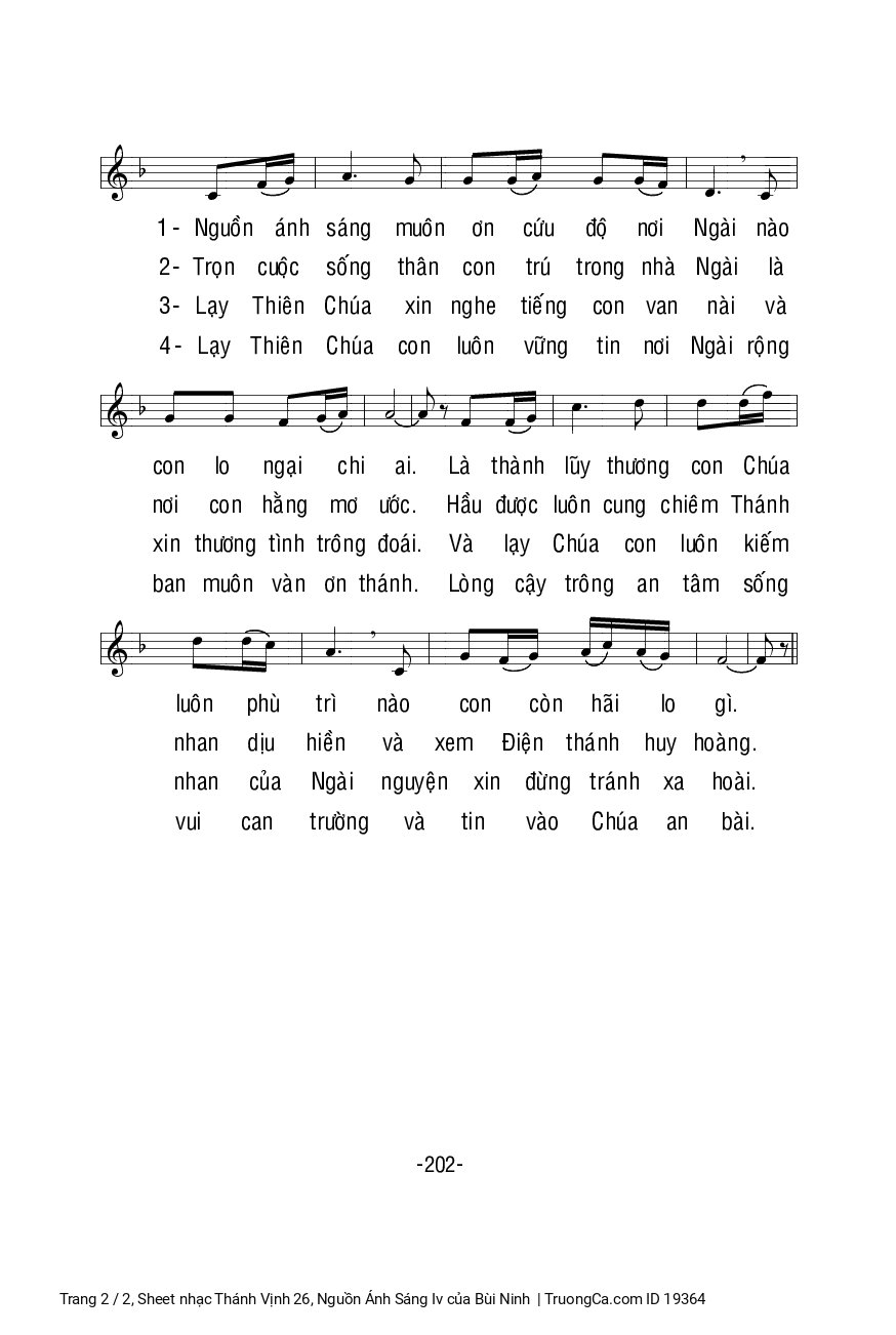 Page 2 of Sheet music PDF Thánh Vịnh 26, Nguồn Ánh Sáng Iv - Bùi Ninh