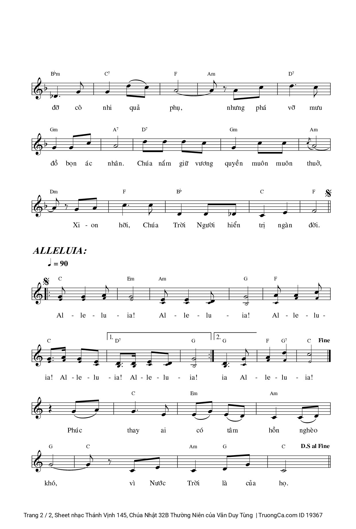 Page 2 of Sheet music PDF Thánh Vịnh 145, Chúa Nhật 32B Thường Niên - Văn Duy Tùng