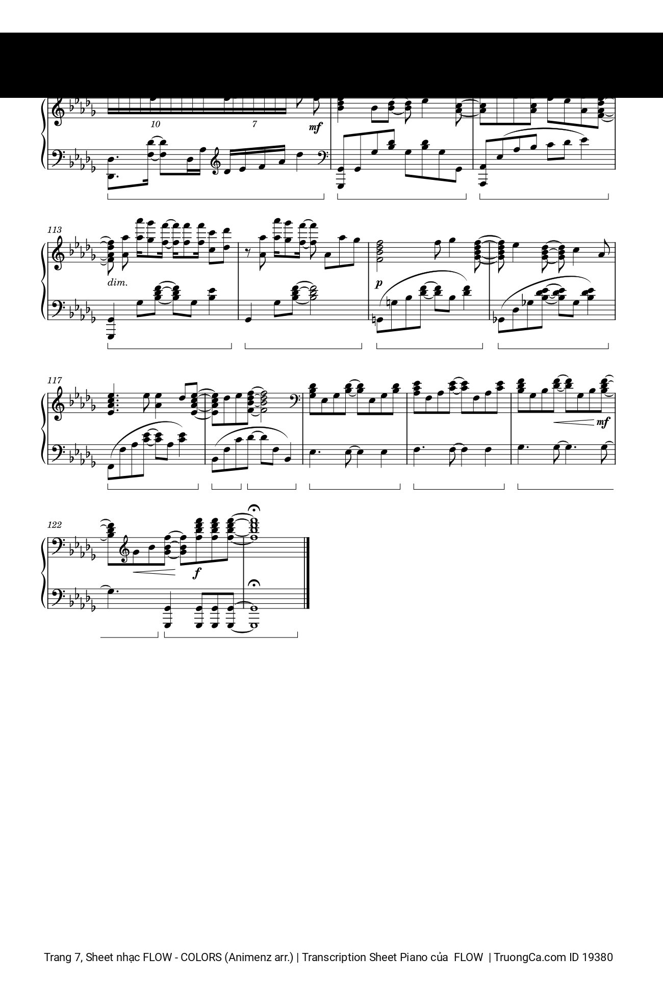 Page 7 of Sheet music PDF FLOW - COLORS (Animenz arr.) | Transcription Sheet Piano -  FLOW