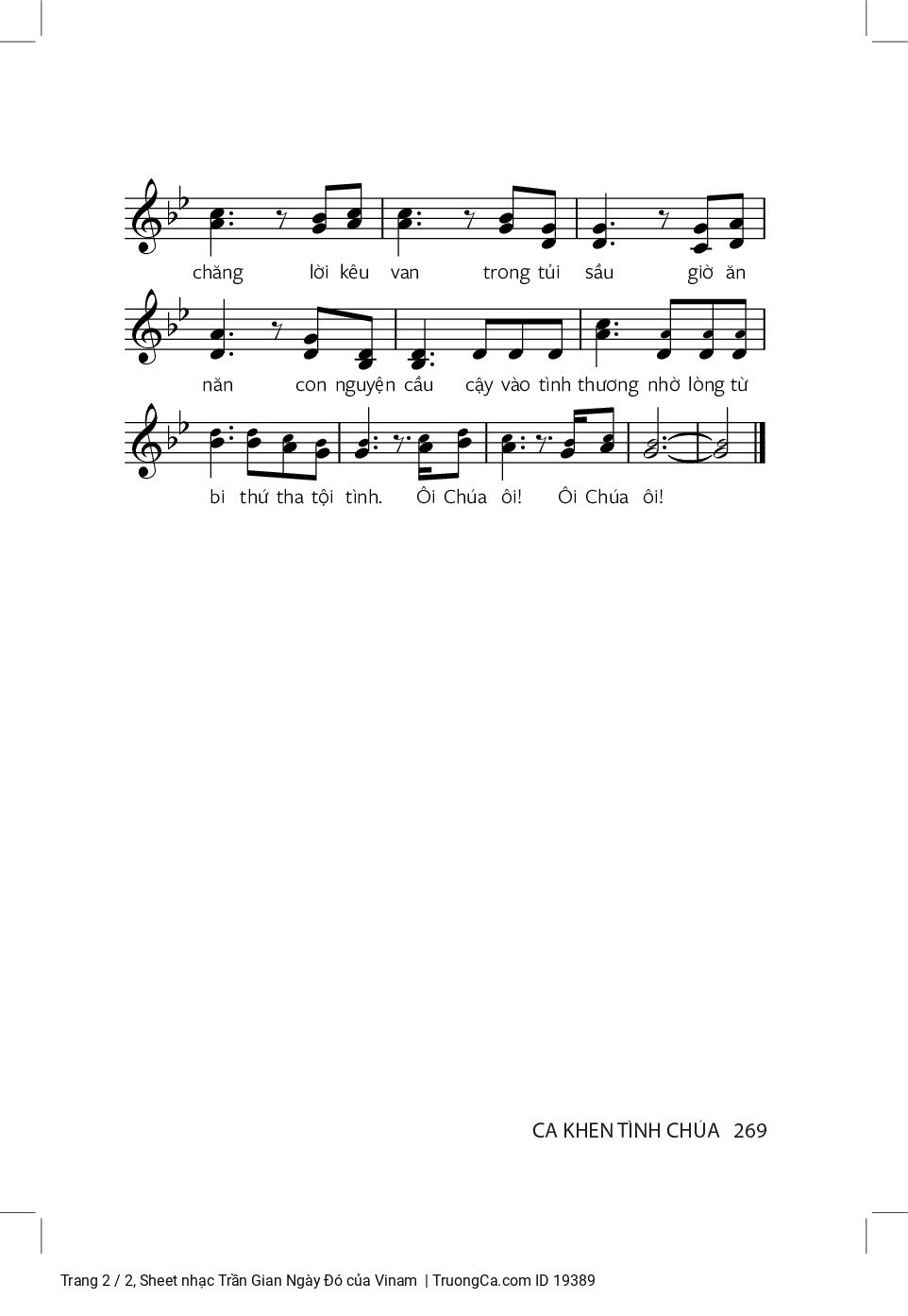 Page 2 of Sheet music PDF Trần Gian Ngày Đó - Vinam