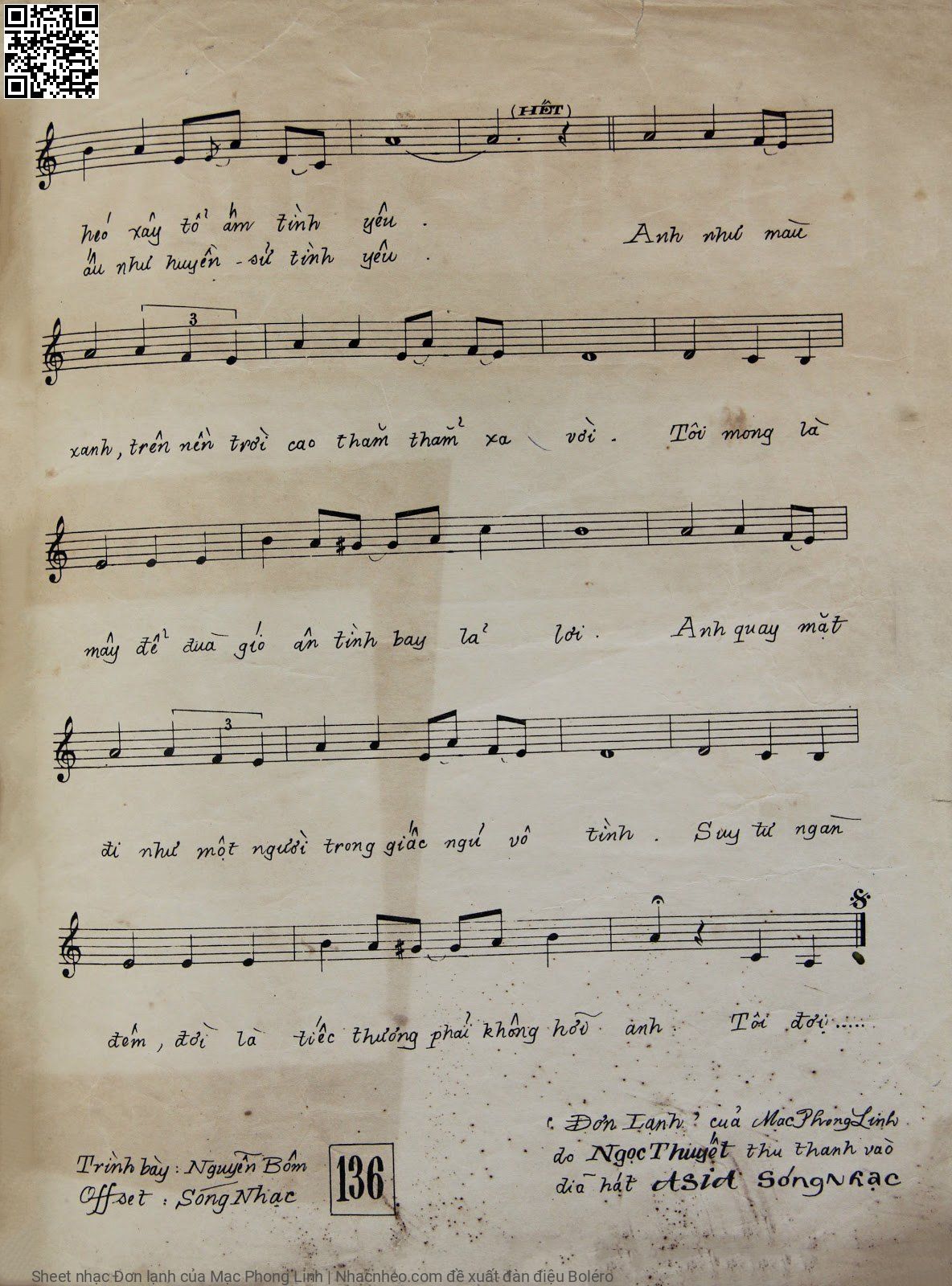 Page 3 of Sheet music PDF Đơn lạnh - Mạc Phong Linh