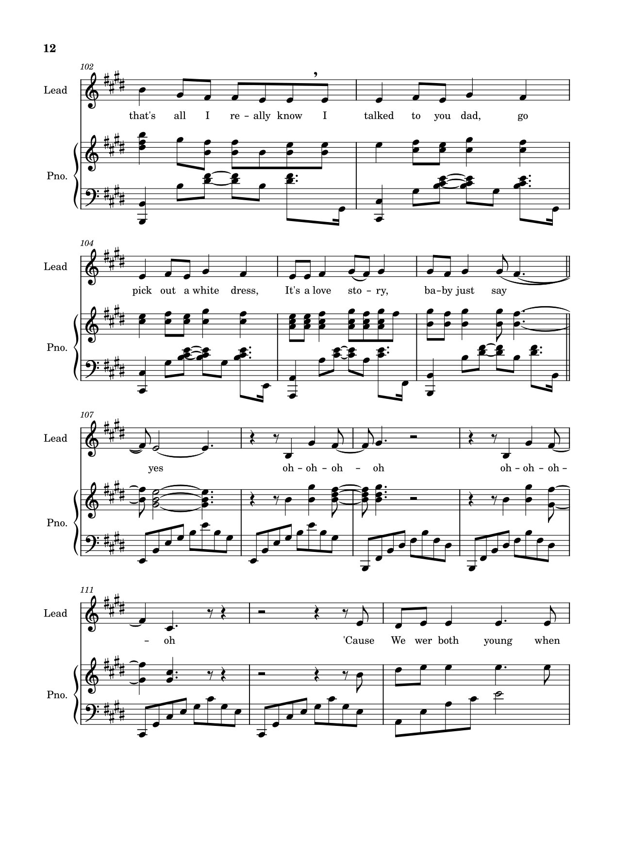 Page 12 of Sheet music PDF Love Story (Taylor