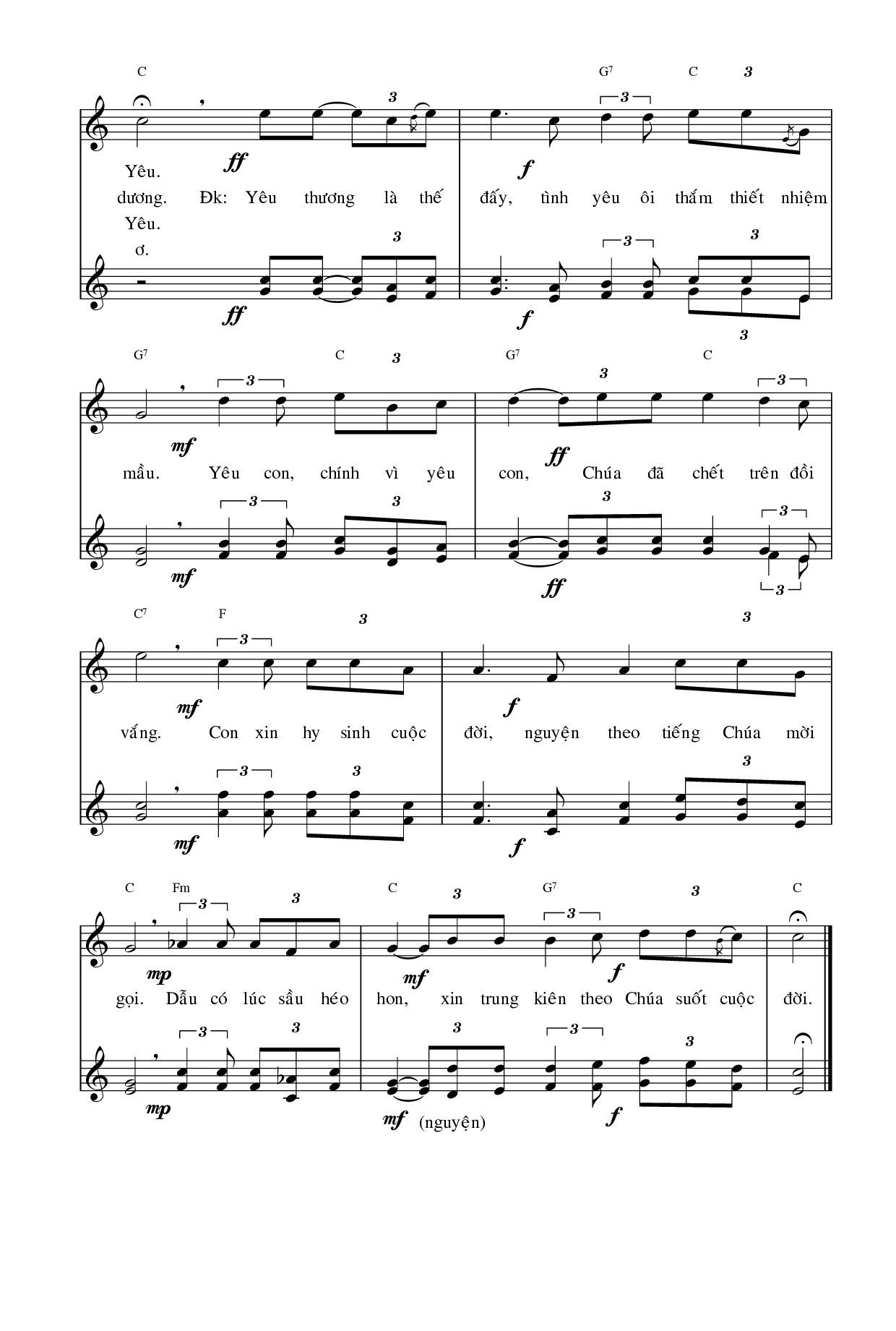Page 2 of Sheet music PDF Tình Thương Nhiệm Mầu - Hồng Trần Phạm Đình Đài