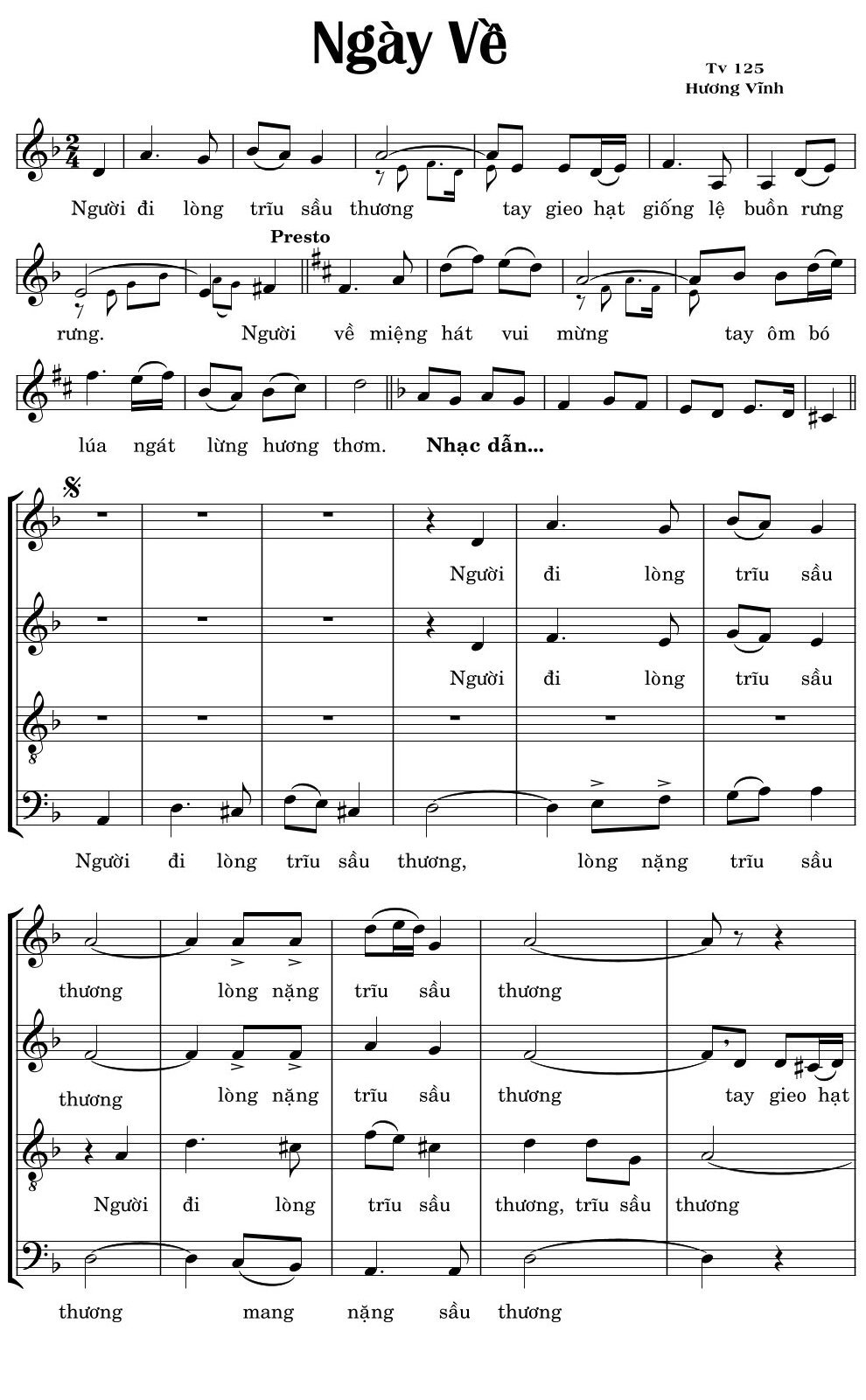 Thánh Vịnh 125, Ngày Về