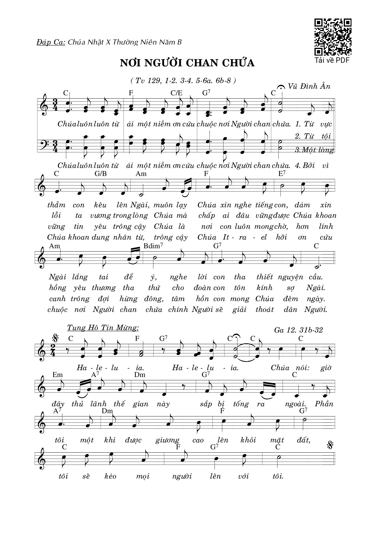 Sheet PDF of Nơi Người Chan Chứa (Tv. 129)