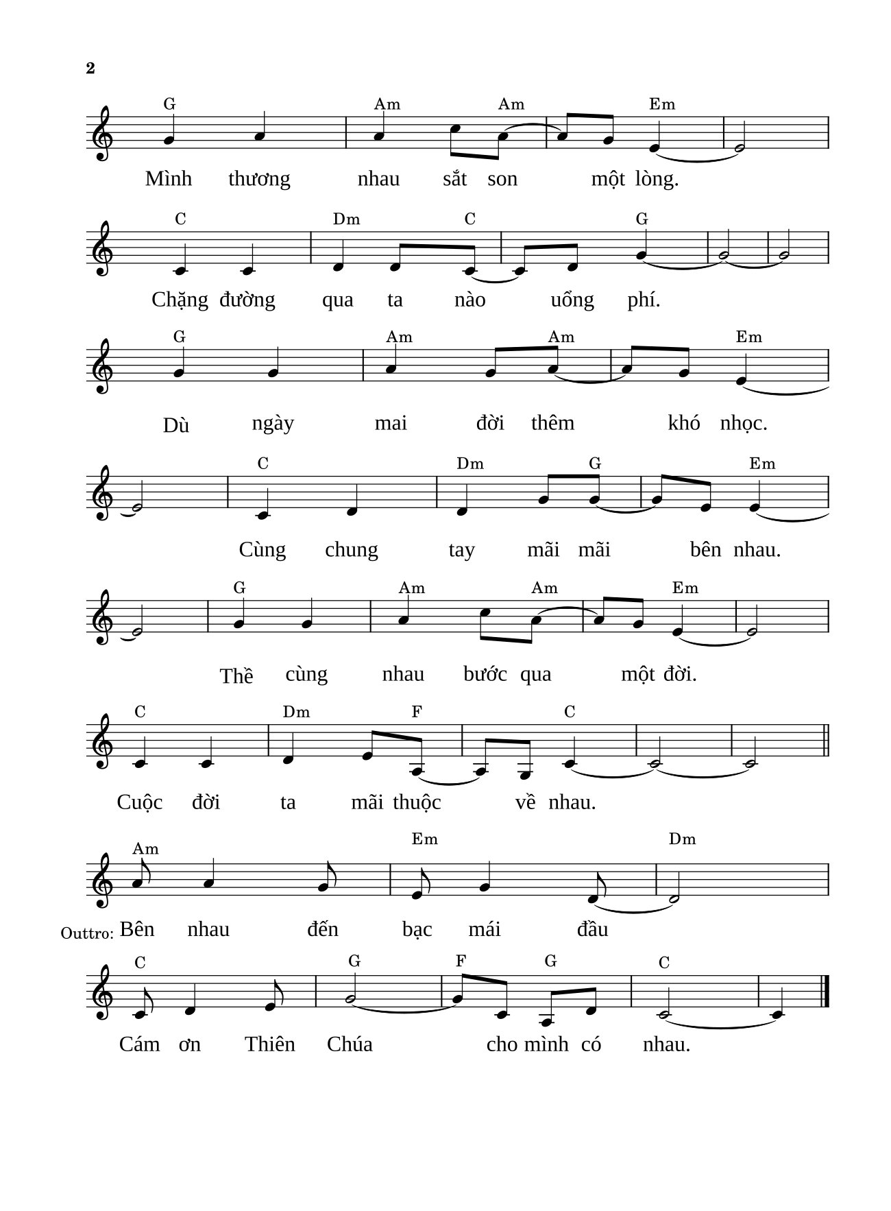 Page 2 of Sheet music PDF Tình nghĩa vợ chồng Sheet Piano - Đức Hạnh