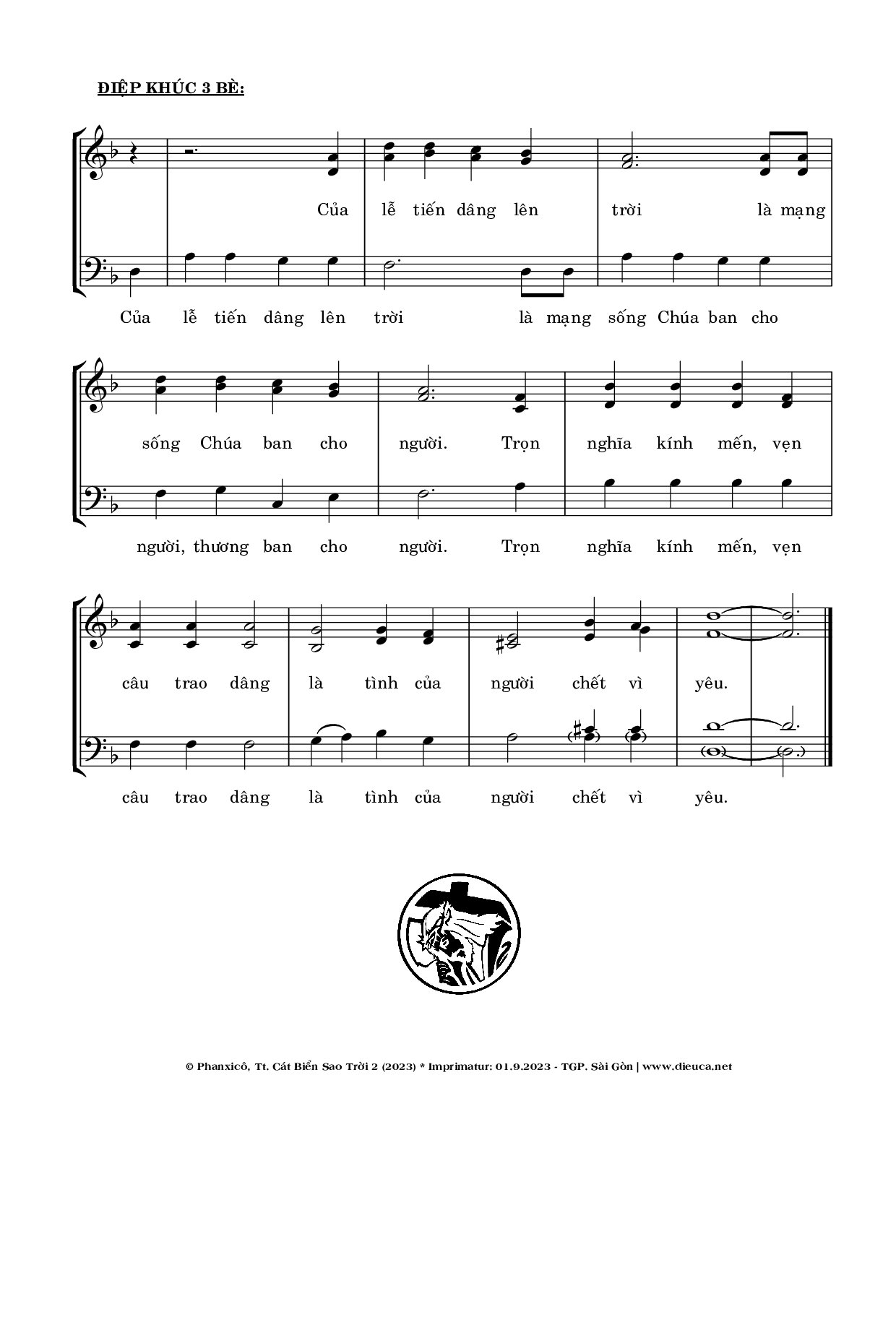 Page 2 of Sheet music PDF Tráng Ca Chư Thánh Tử Đạo - Phanxicô