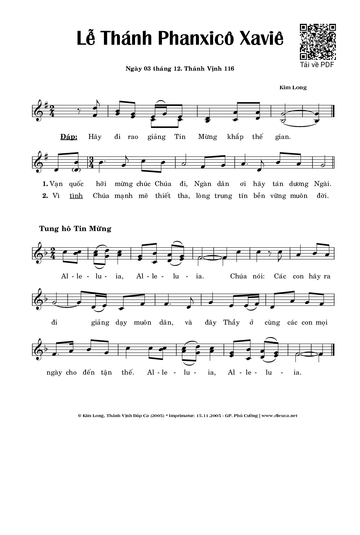 Hãy đi rao giảng Tin Mừng khắp thế gian, Trang 2